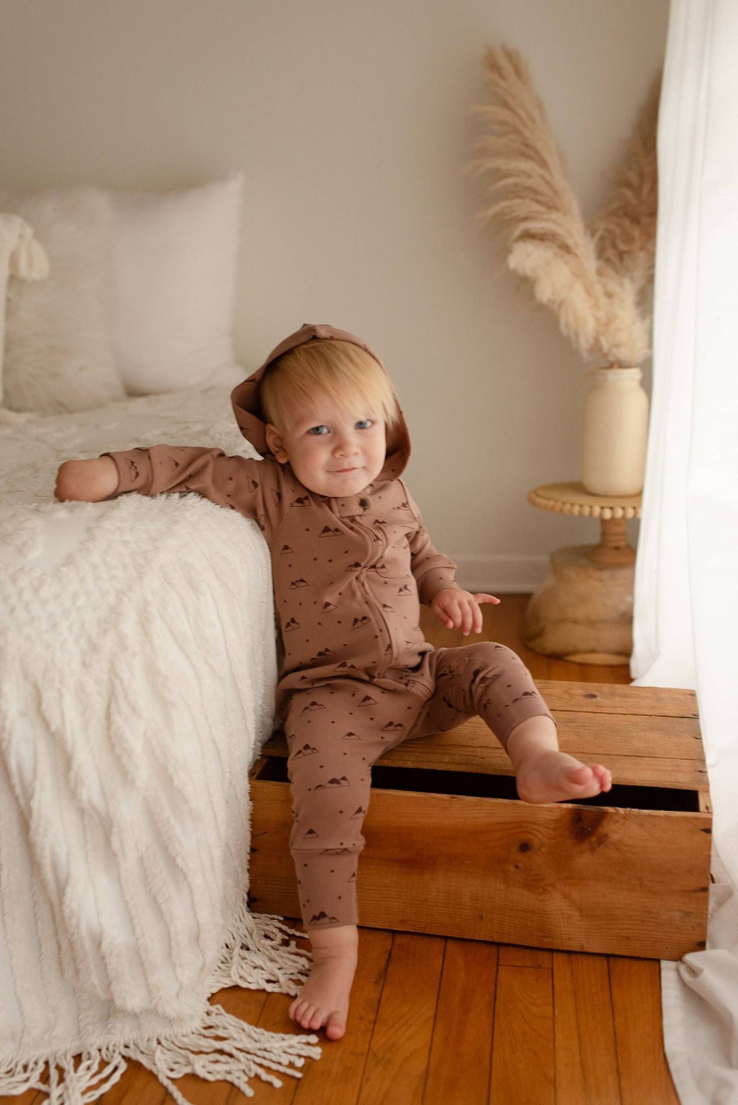 L'ovedbaby - Latte Mountain | Organic Zipper Romper 
