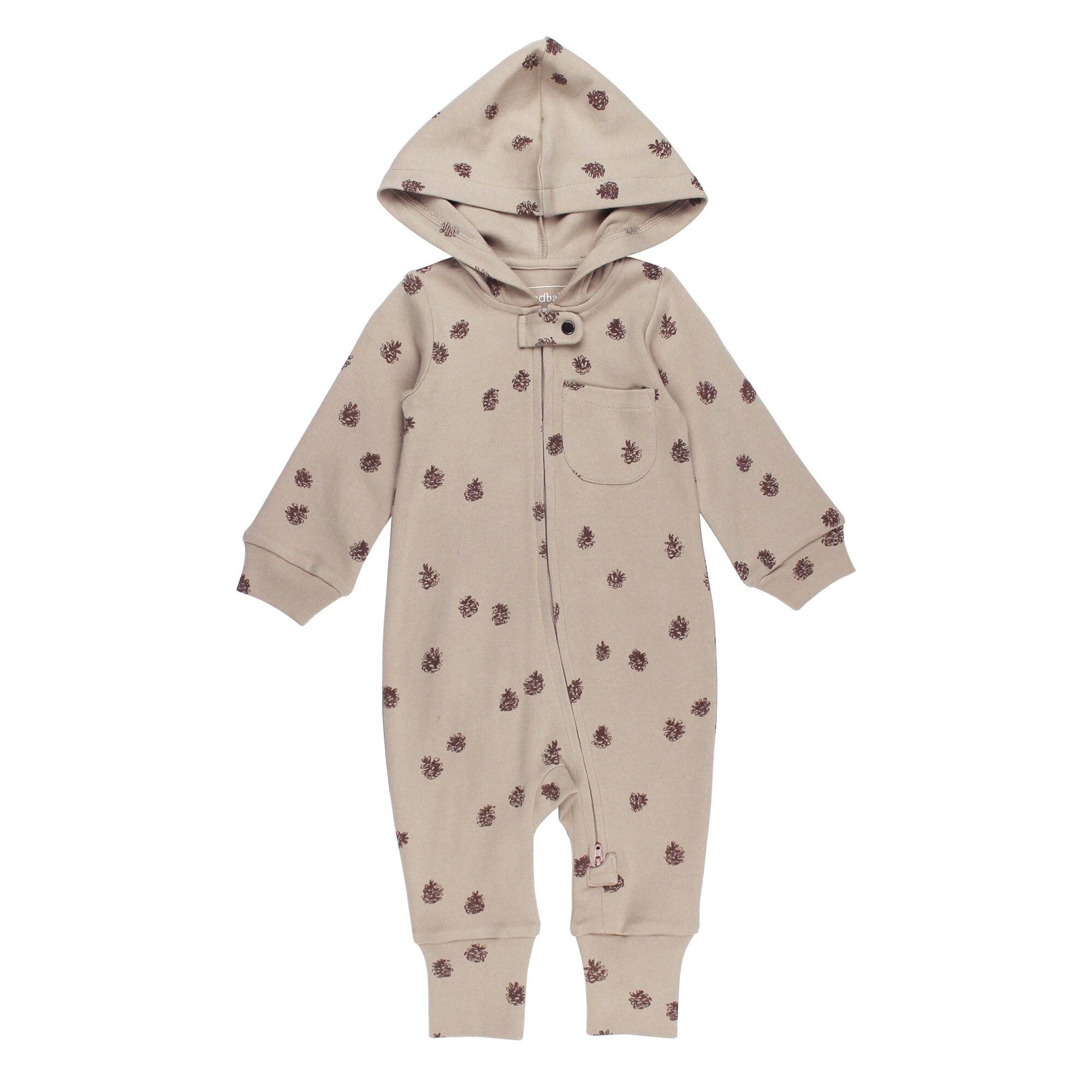 L'ovedbaby - Oatmeal Pinecone | Organic Zipper Romper 