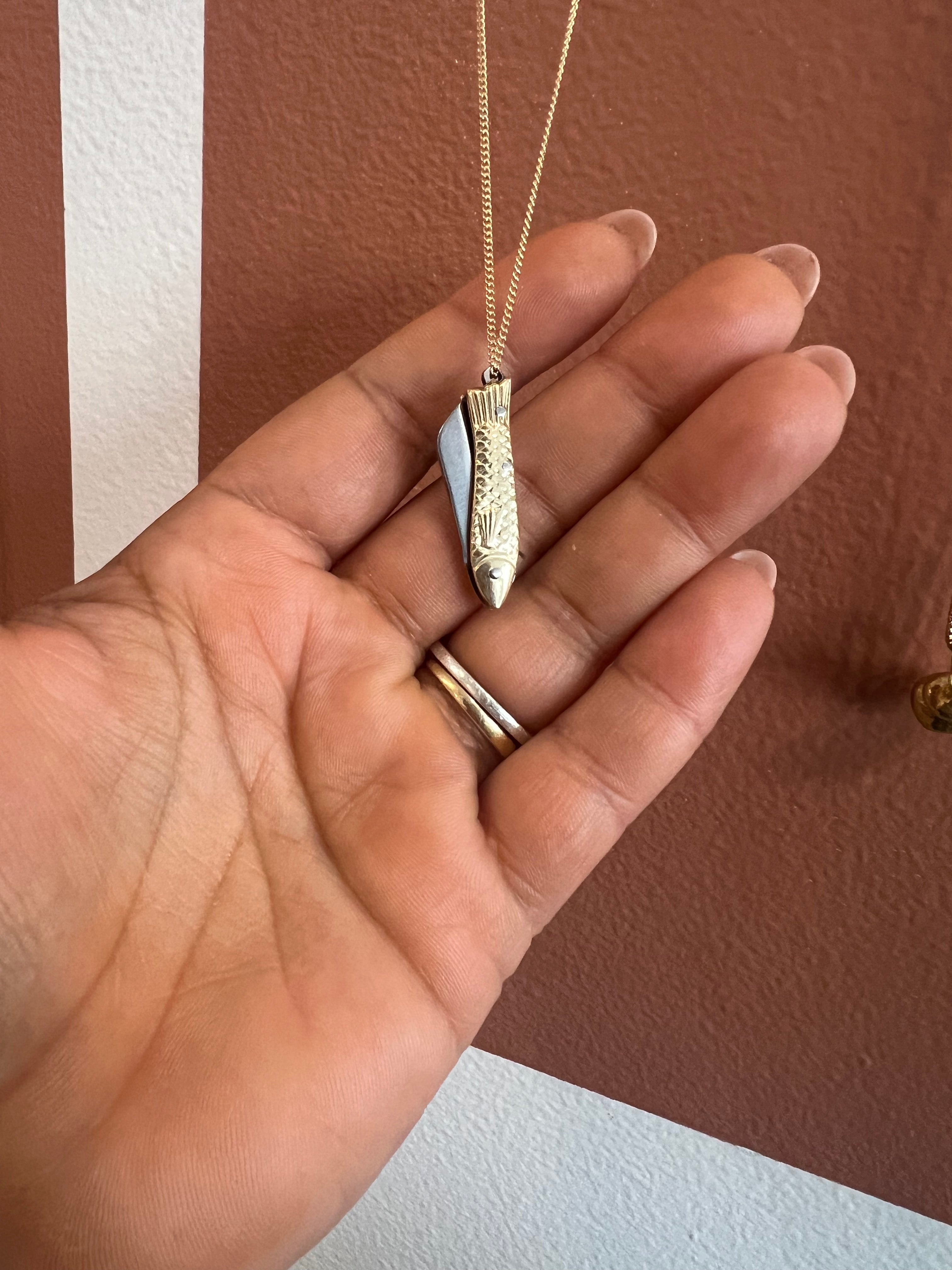 La Sardine Pocket Knife Necklace Necklaces