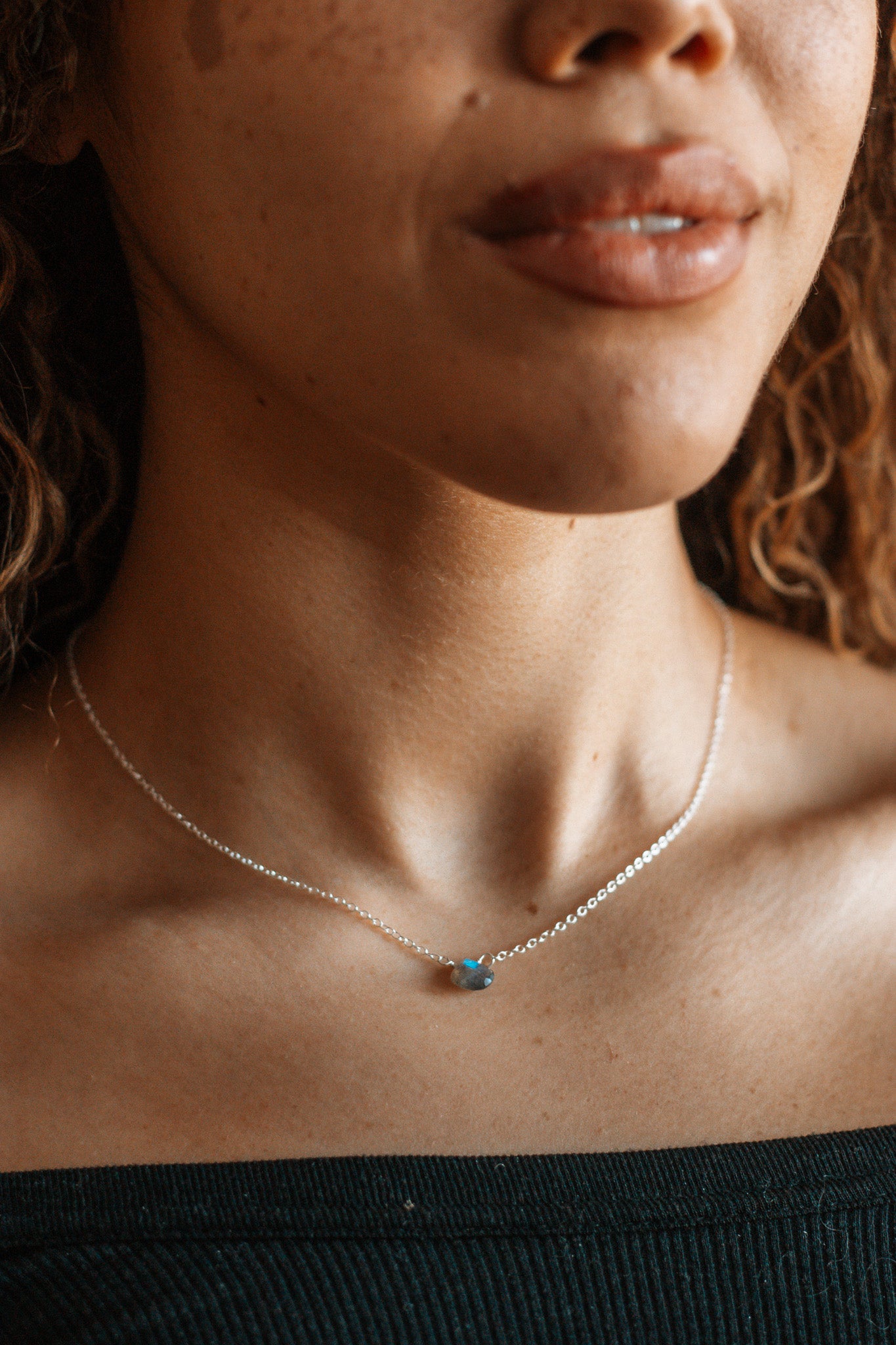 Labradorite Drop Necklace Necklaces