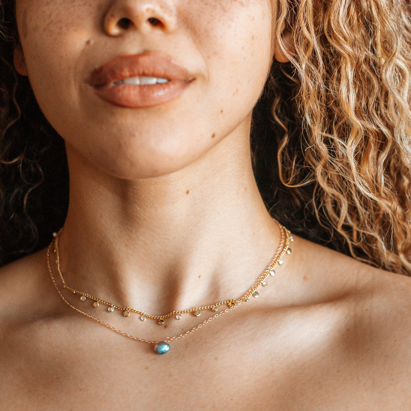 Labradorite Drop Necklace Necklaces