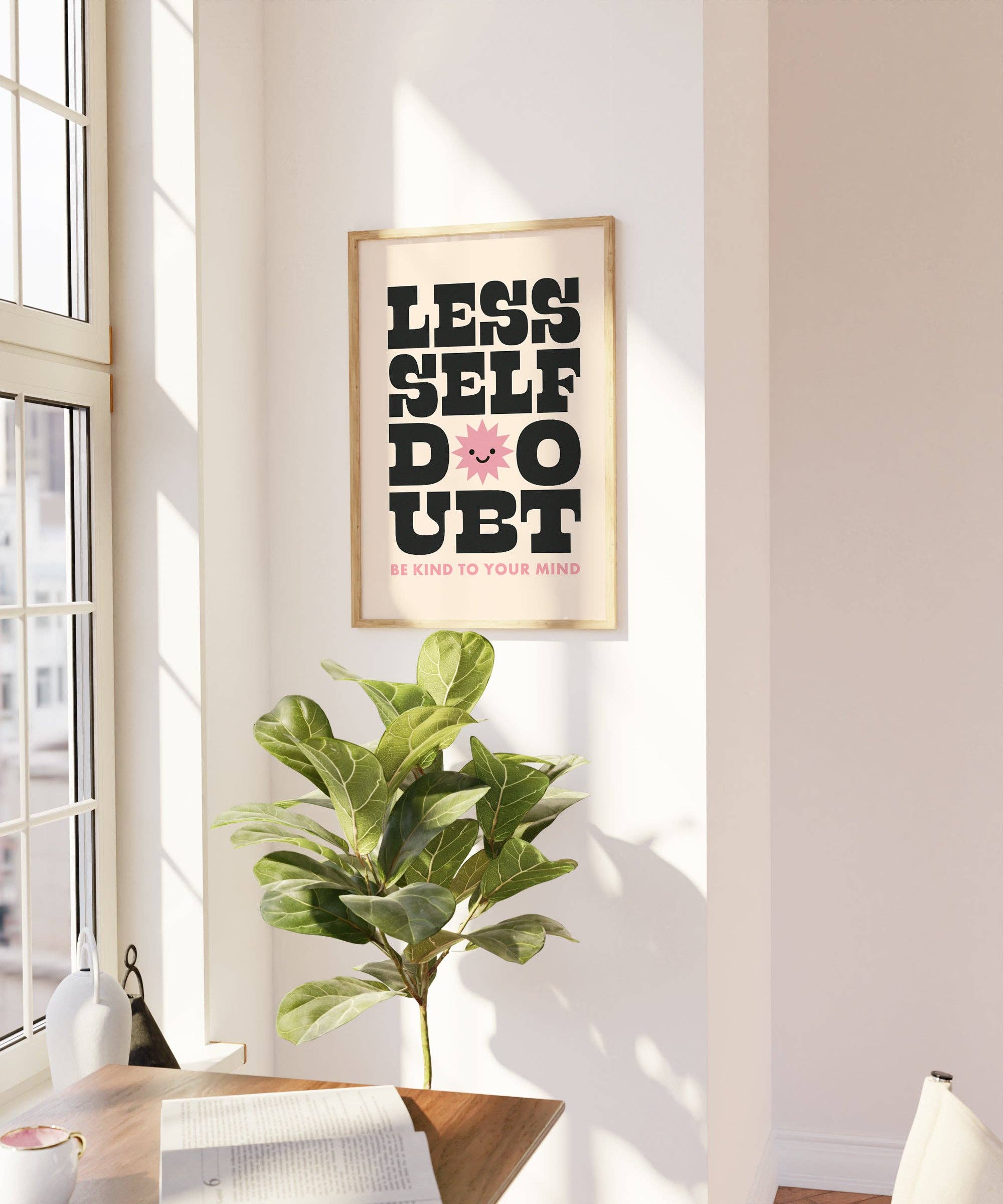 Less Self Doubt Print - White / 11 x 14 Home Decor