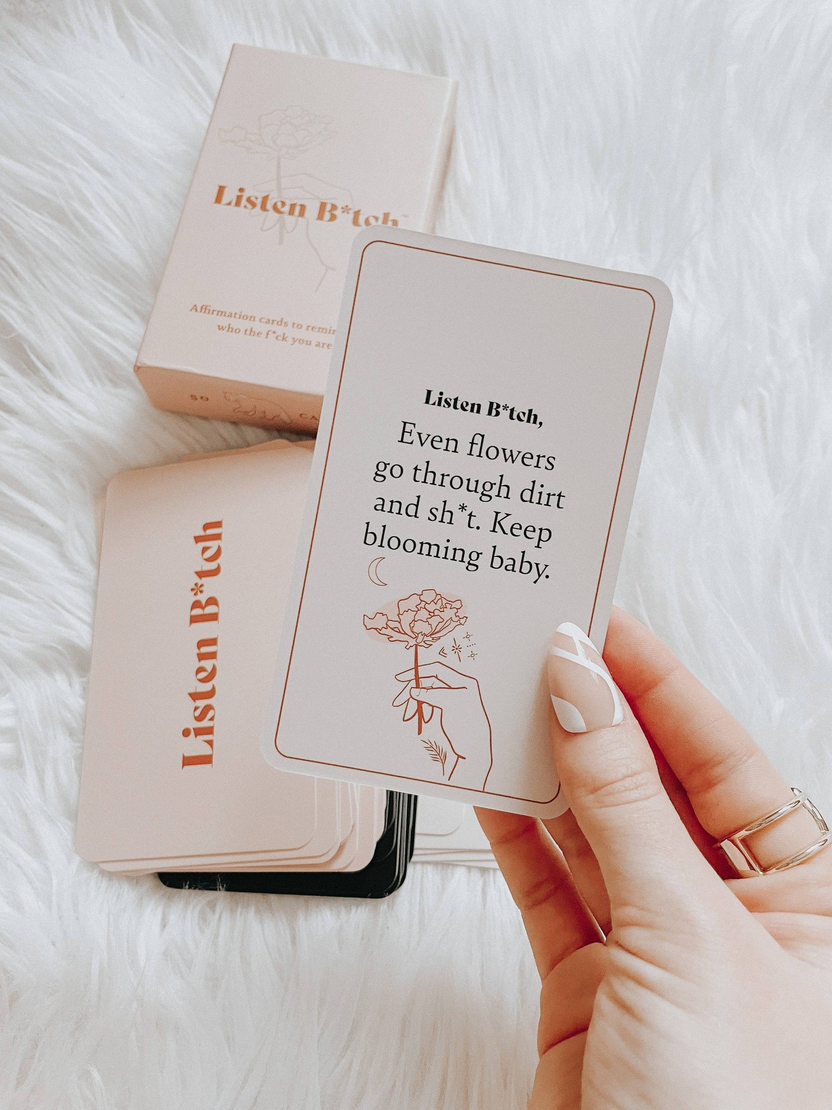 Listen B*tch Affirmation Cards Games + Playing Cards