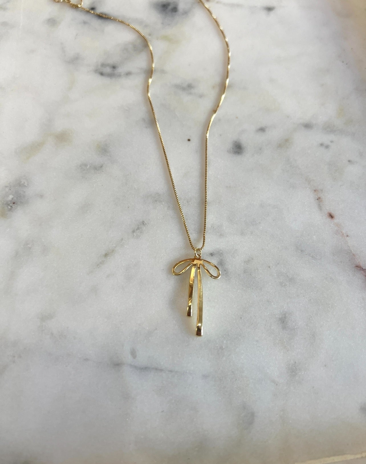 Louise Bow Necklace - Gold or Silver Necklaces