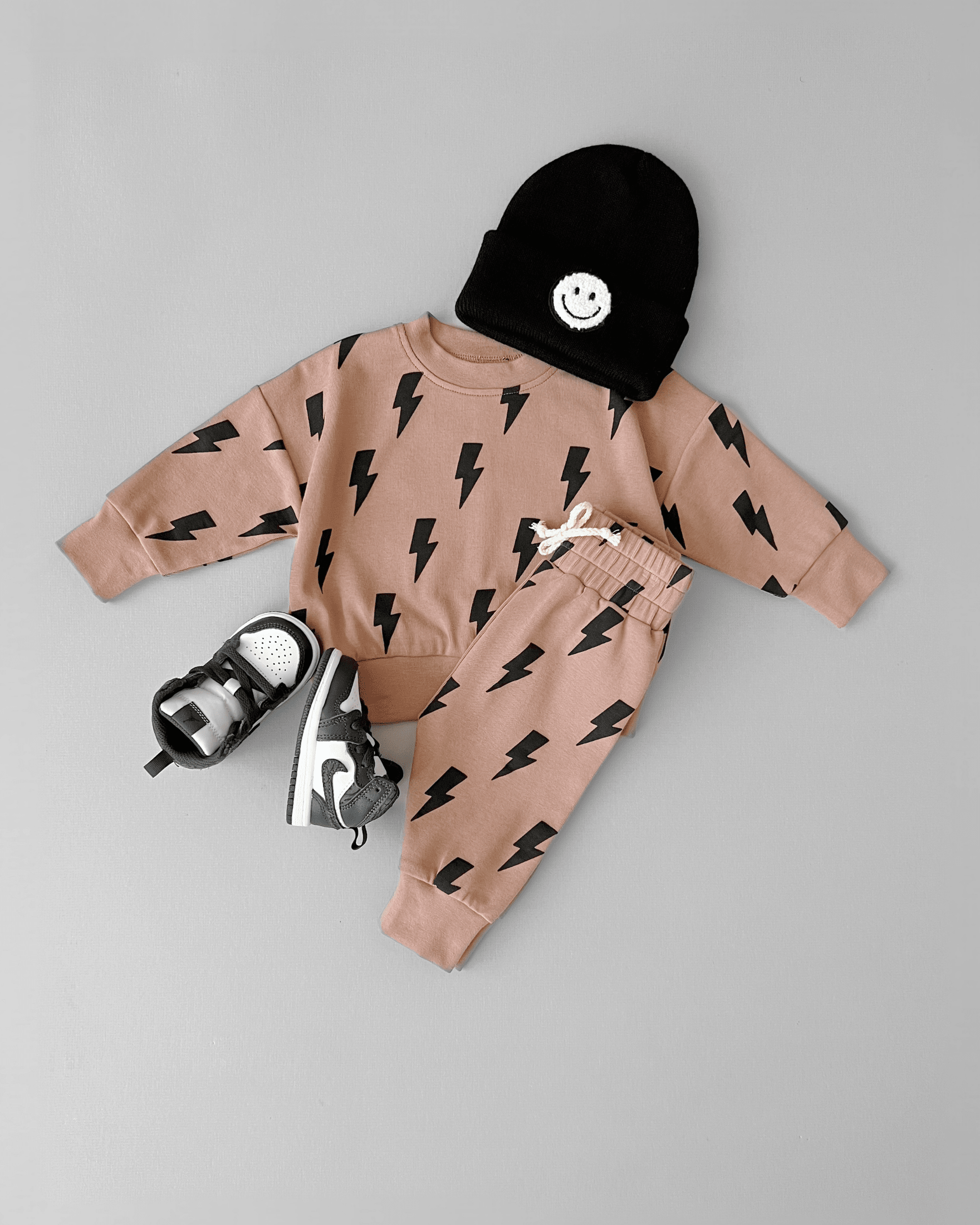 Lucky Panda Kids - Jogger Set | Mocha Bolts 