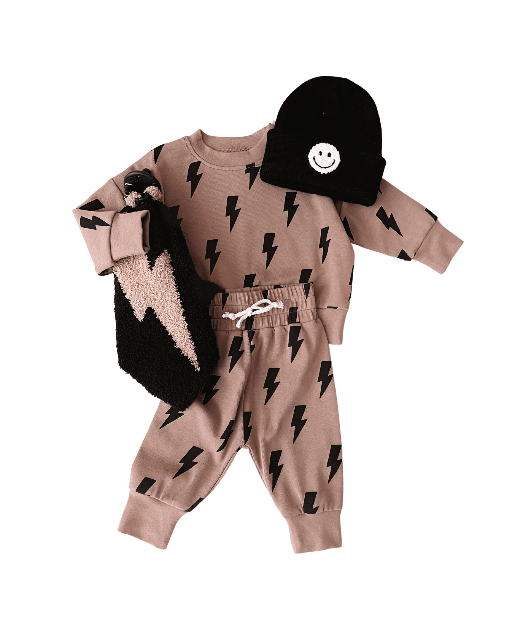 Lucky Panda Kids - Jogger Set | Mocha Bolts 