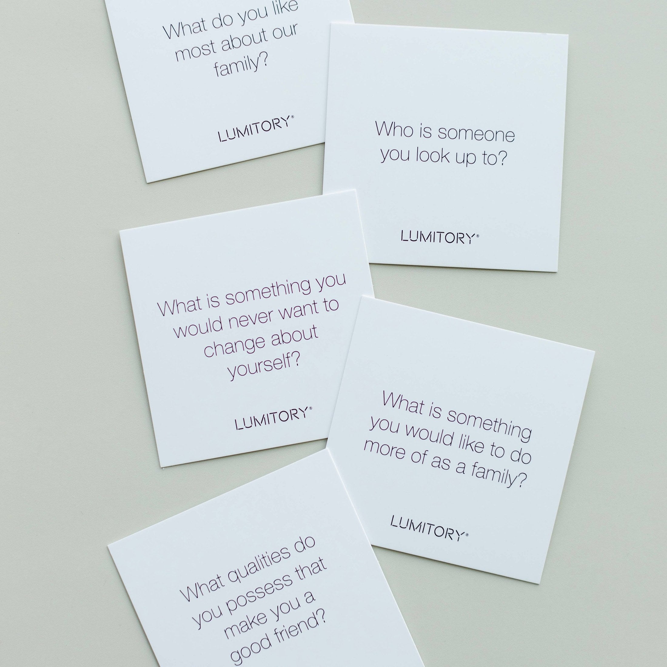 Lumitory - Family Conversation Cards: 12 Sets with Free Display 