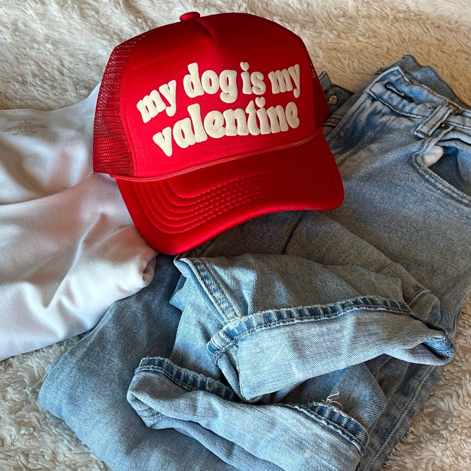 Malibu and Mint - My Dog is My Valentine Valentine's Day Hat 