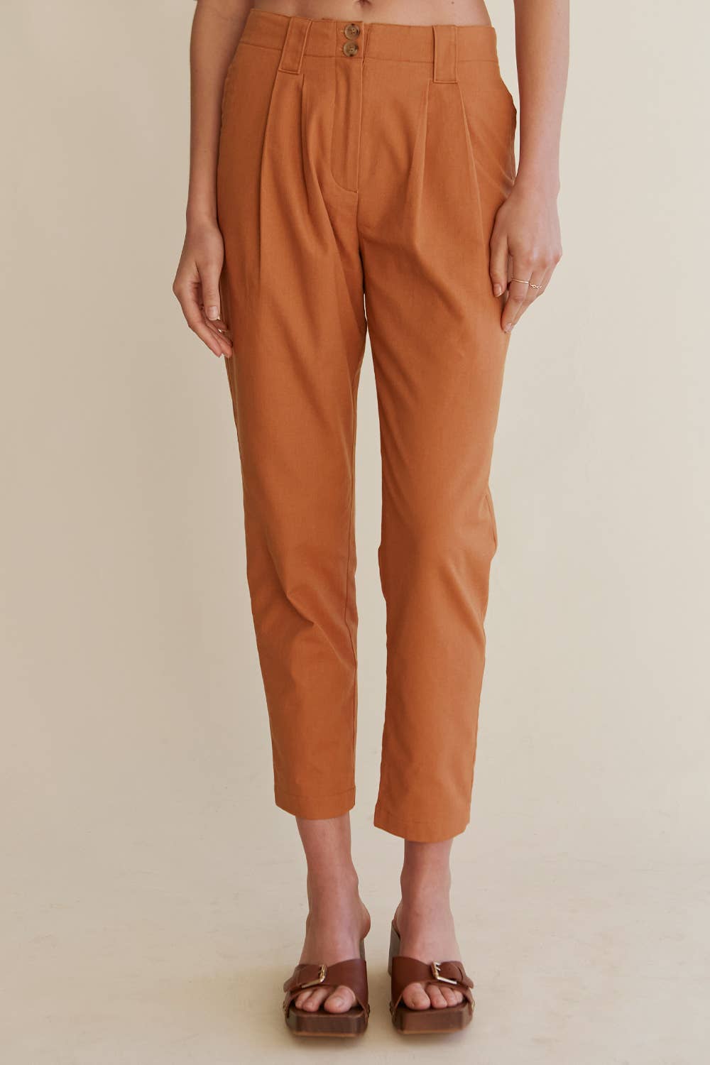 Marcello Linen Tapered Pants Bottoms