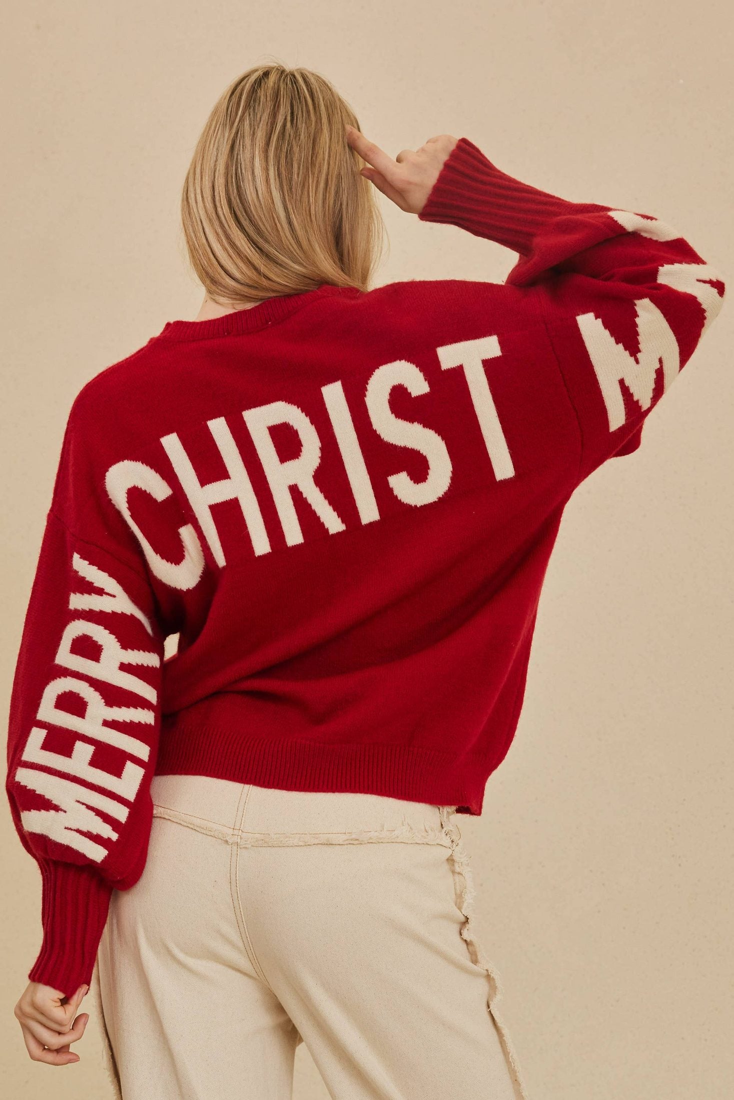 Mello. - OVERSIZE Christmas Sweater with Lettering 