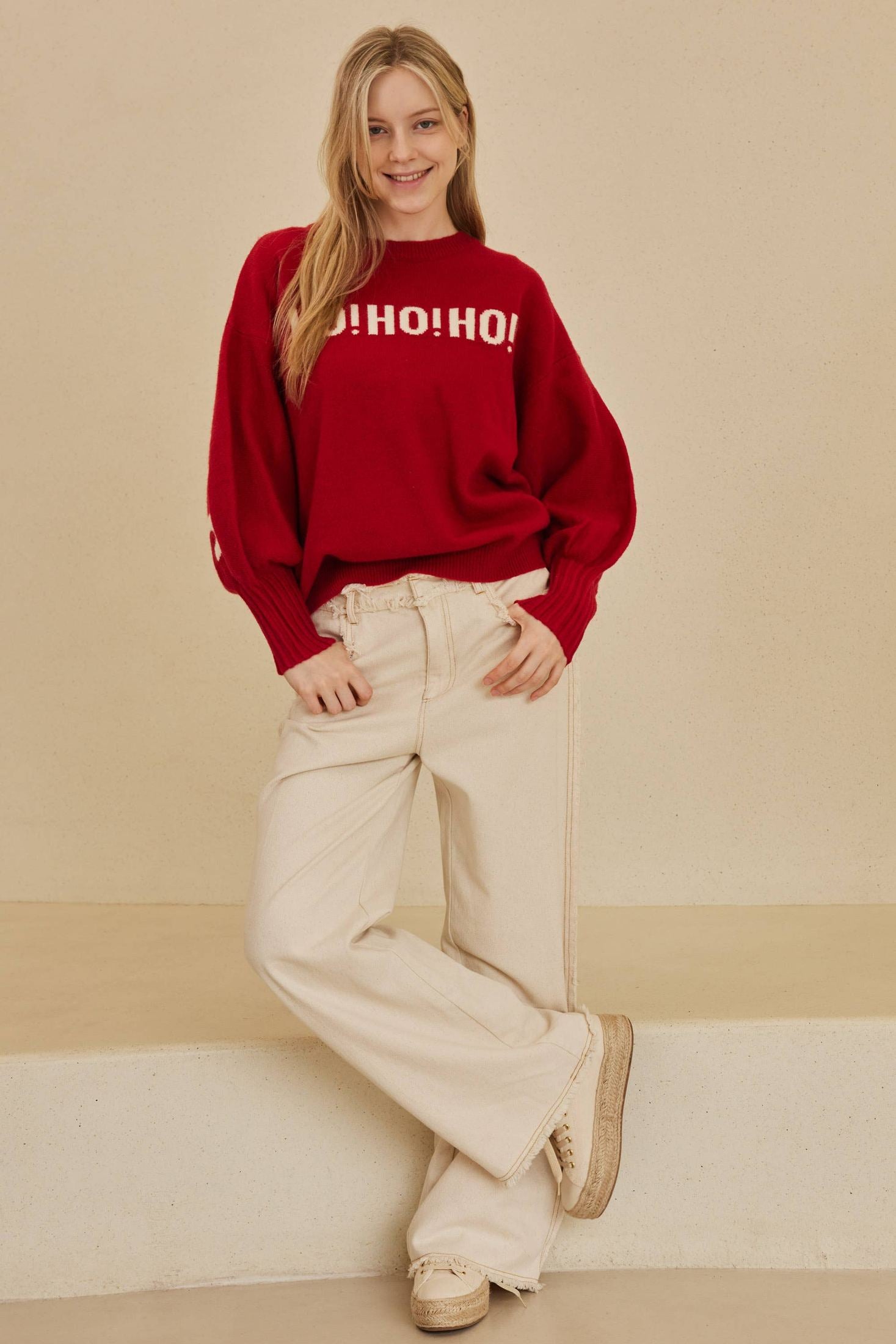 Mello. - OVERSIZE Christmas Sweater with Lettering 