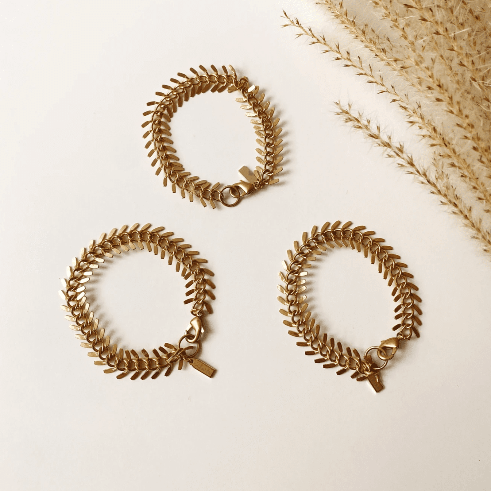 Men's Brass Fishbone Bracelet Bracelets + Anklets