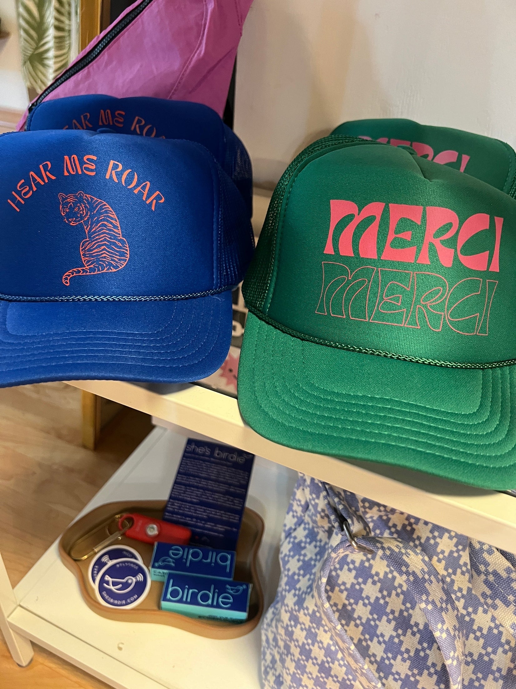 Merci Trucker Hat Hats + Bandanas