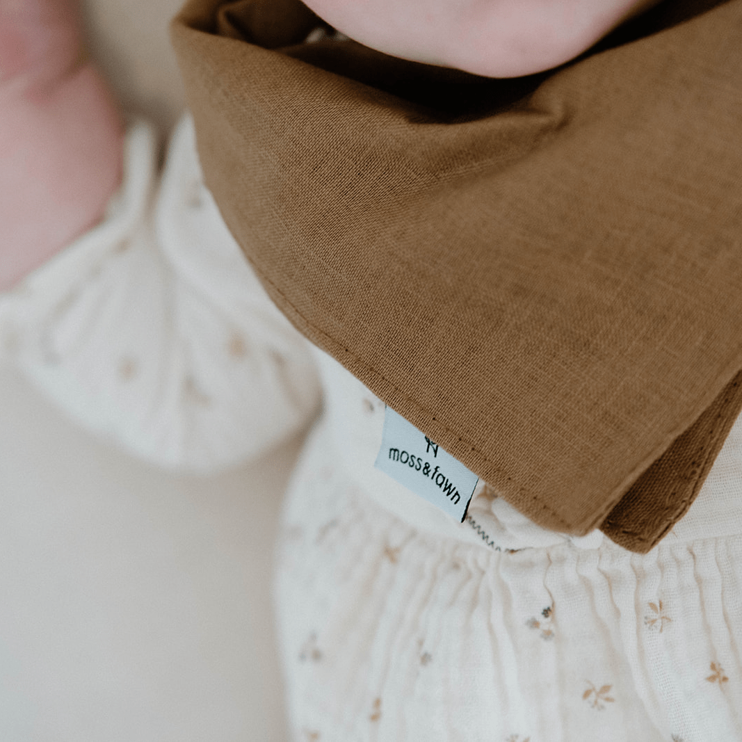 Moss and Fawn - 100% Linen Drool Bib 