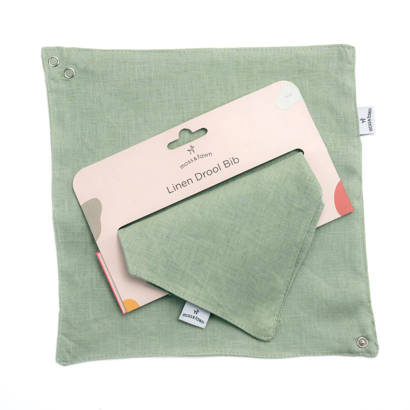 Moss and Fawn - 100% Linen Drool Bib 