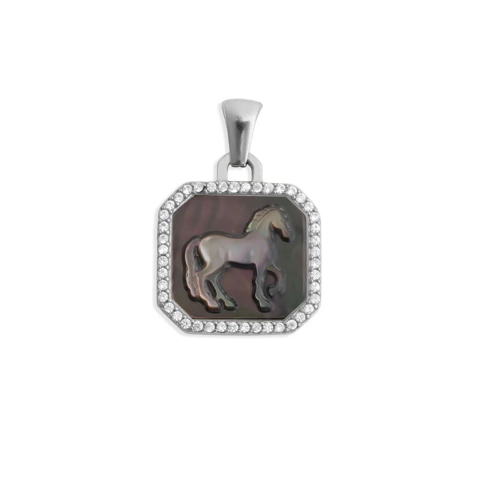 Mother of Pearl Horse Pendant - Year of the Horse Charms
