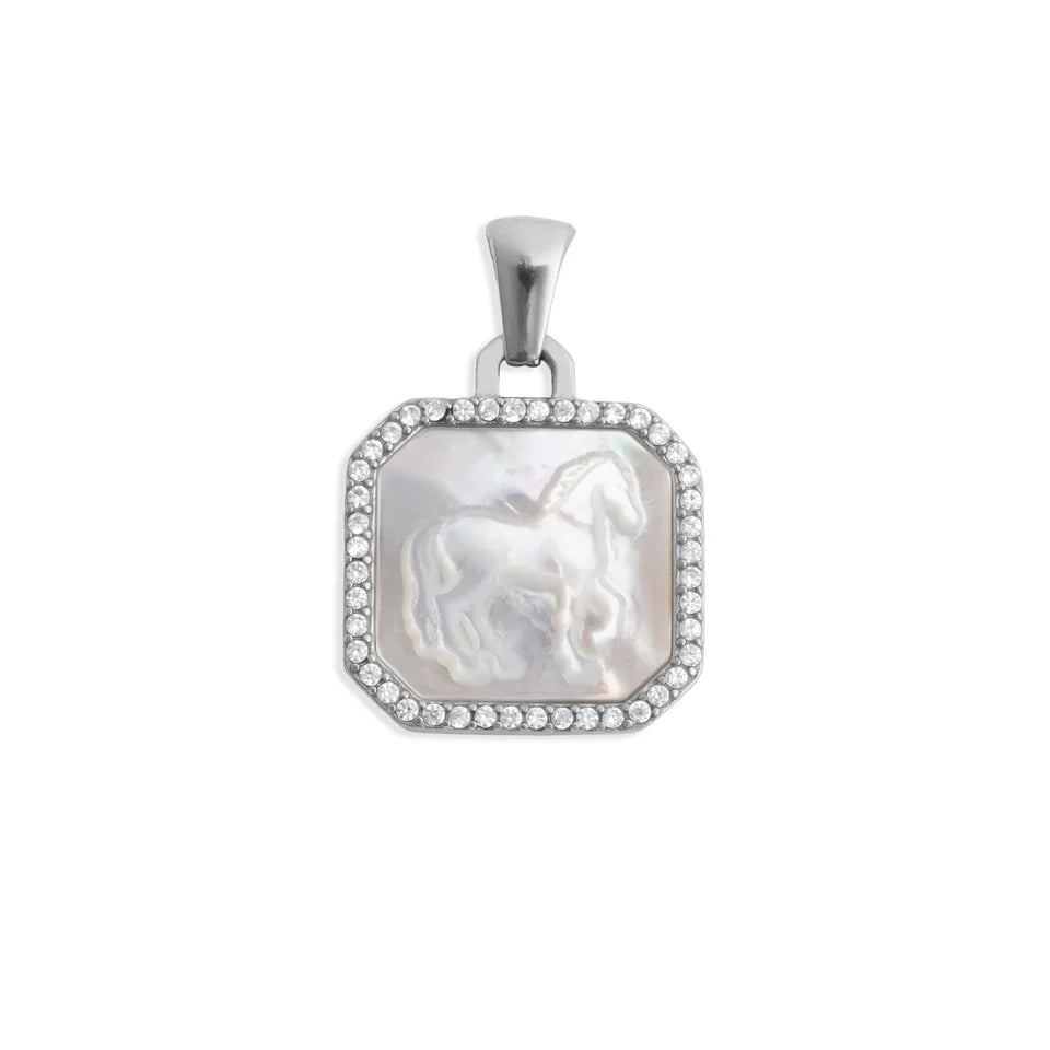 Mother of Pearl Horse Pendant - Year of the Horse Charms