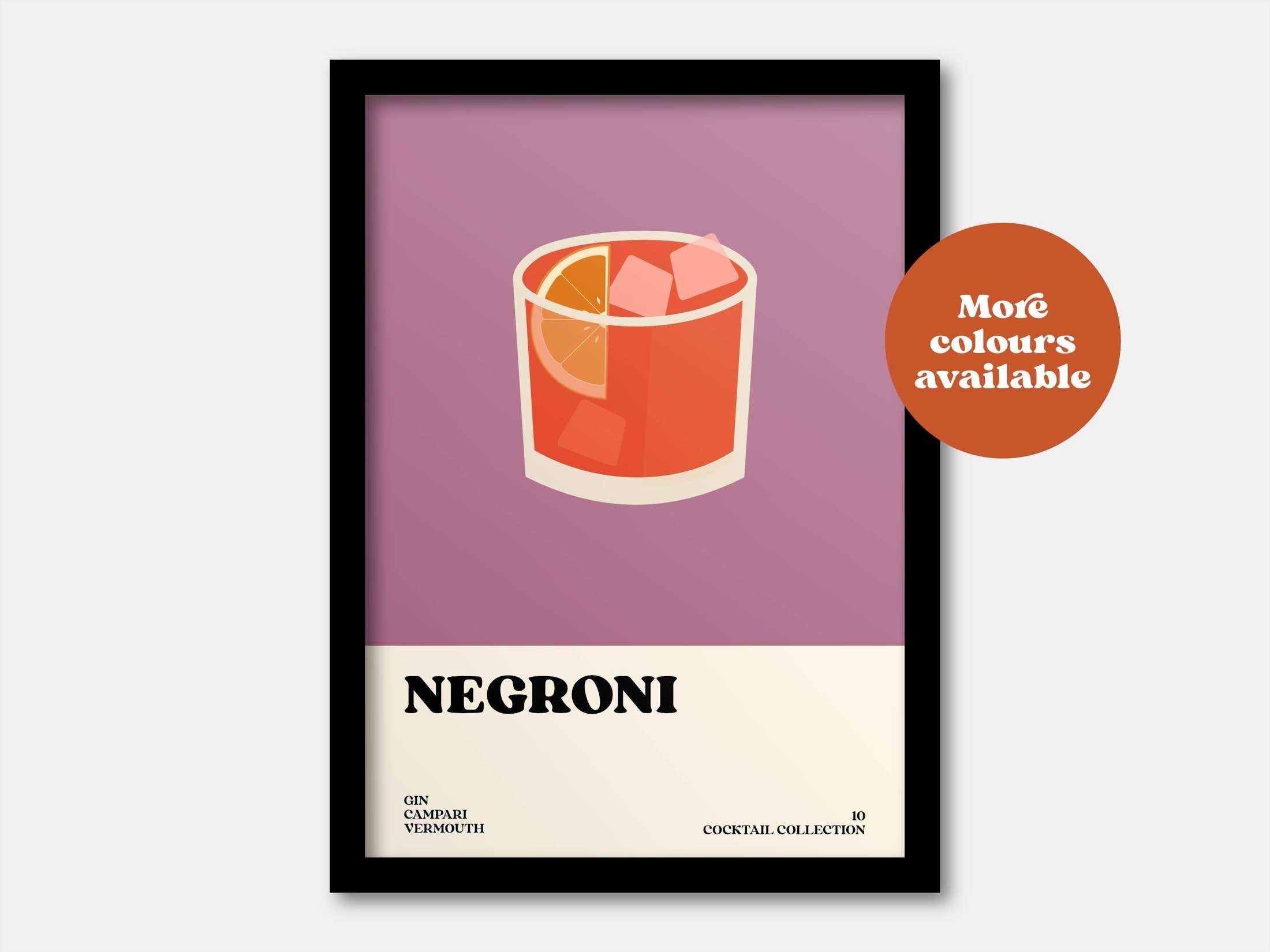 Negroni Cocktail Print Home Decor