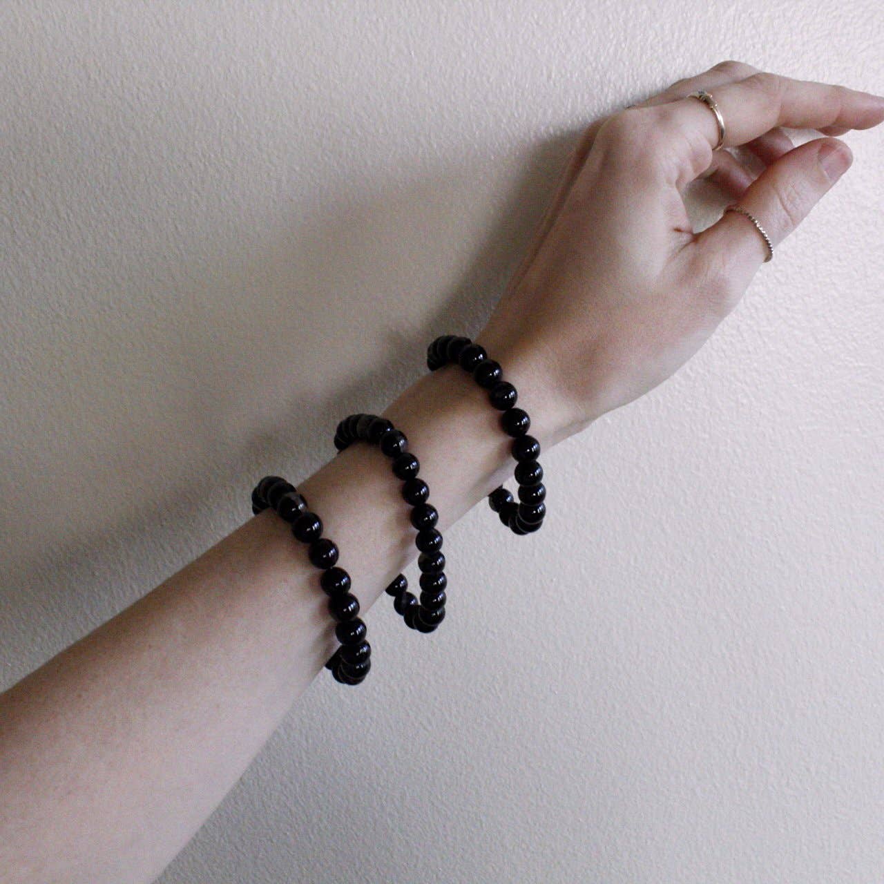 Pebble House - Black Tourmaline Bracelet 4mm/6mm/8mm - Crystals & Stones 