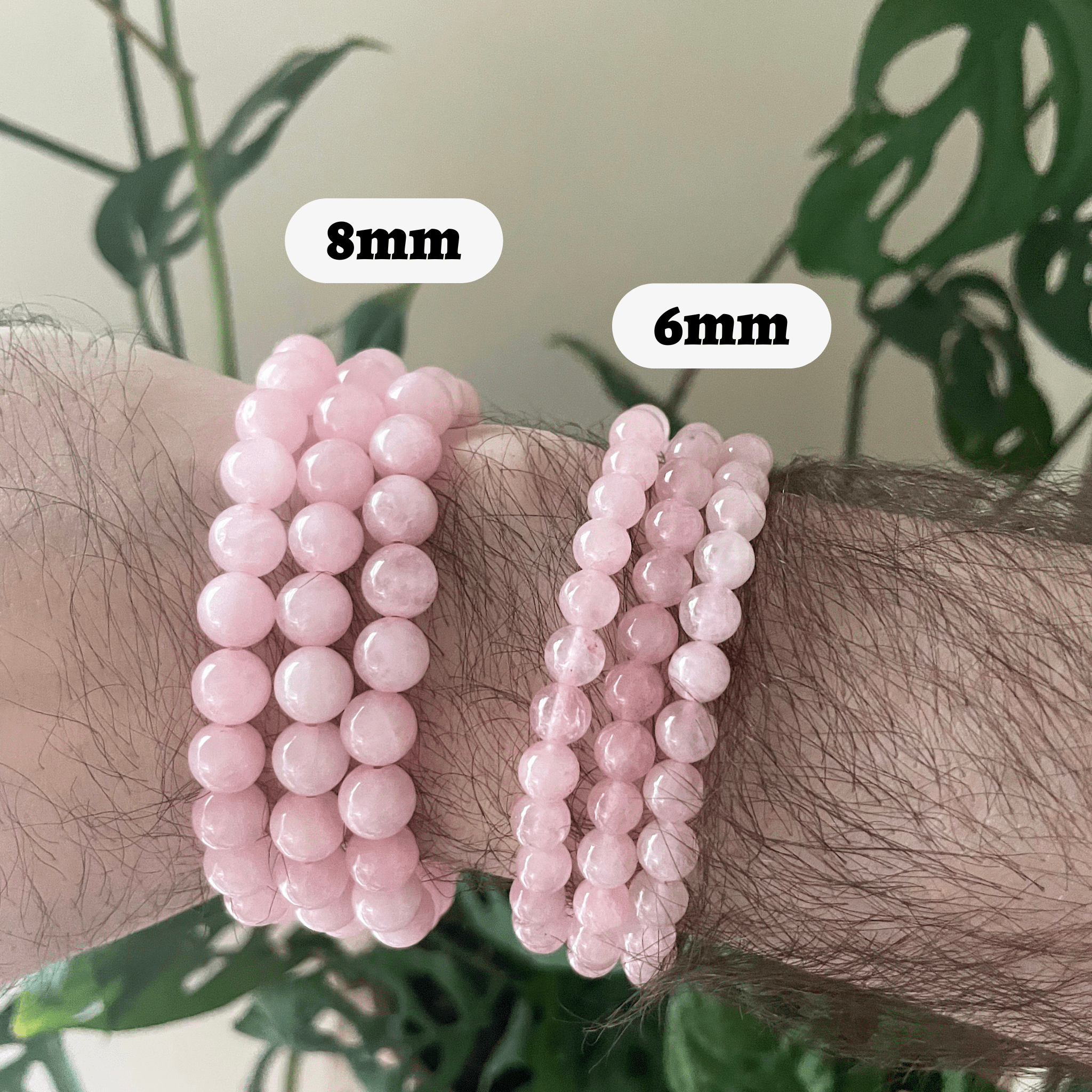 Pebble House - Rose Quartz Bracelet 4mm/6mm/8mm - Crystals & Stones 