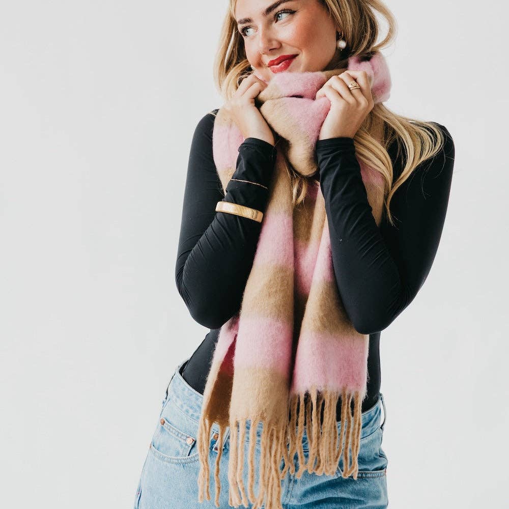 Pretty Simple - Stevie Striped Tassel Scarf 