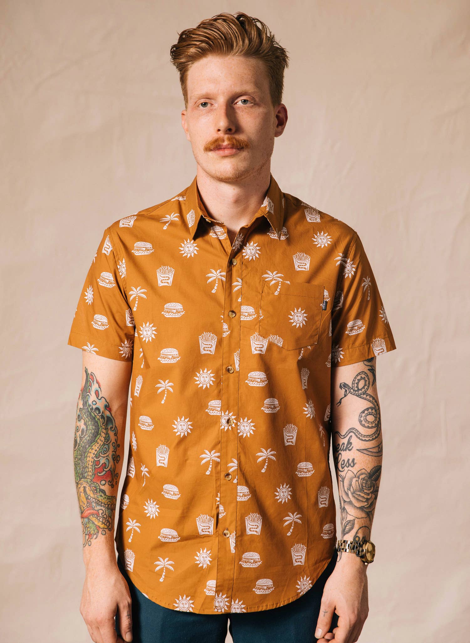 Pyknic - Take It Greasy Casual Vintage Button Down Shirt Men Women 