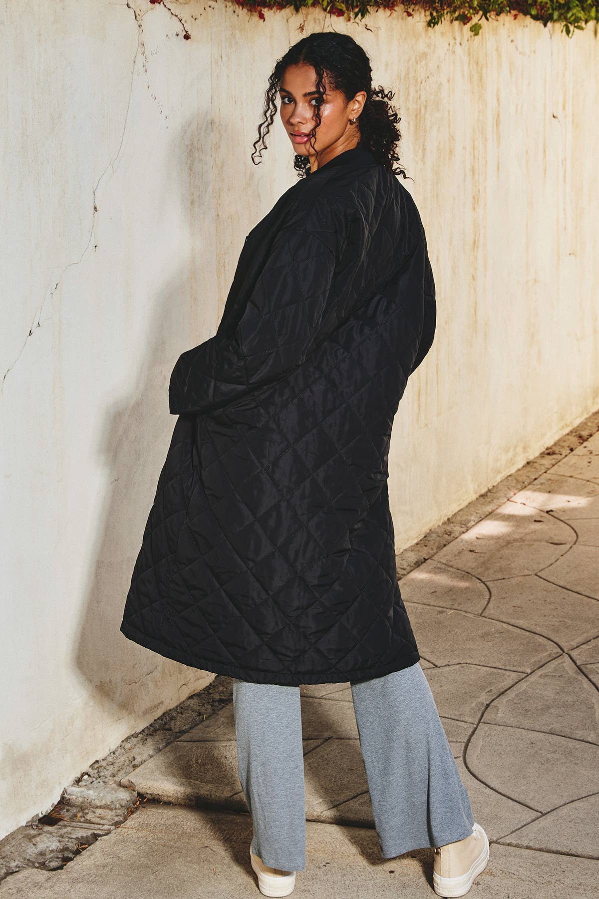 Quilted Longline Puffer Jacket Jackets