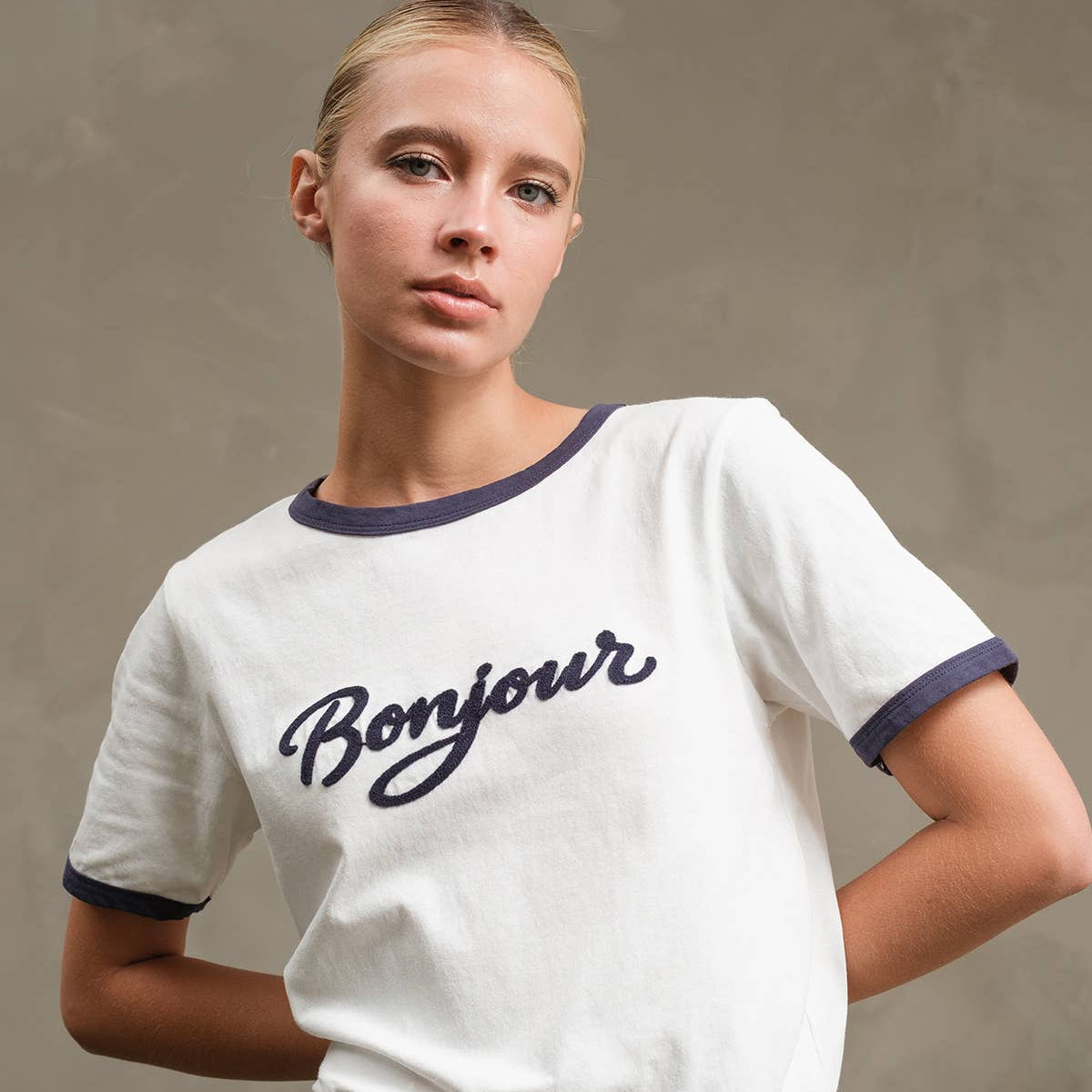 RAISONNEL - Bonjour Contrast Ringer Tee - RTK1036 