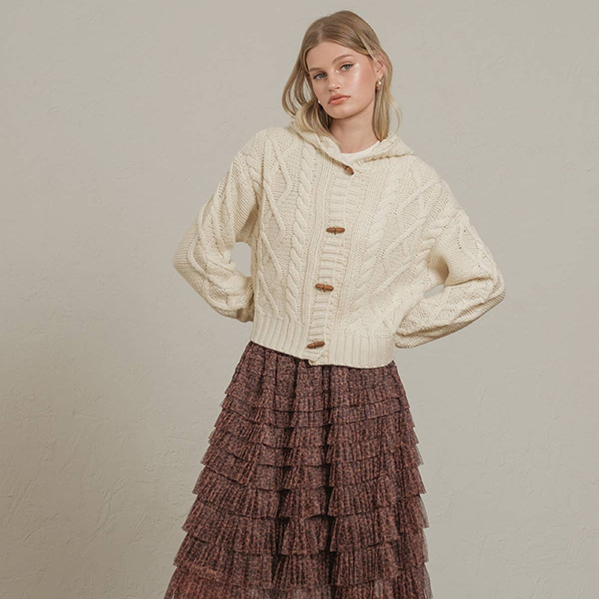 RAISONNEL - Hoodie toggle sweater cardigan - RSW1125 