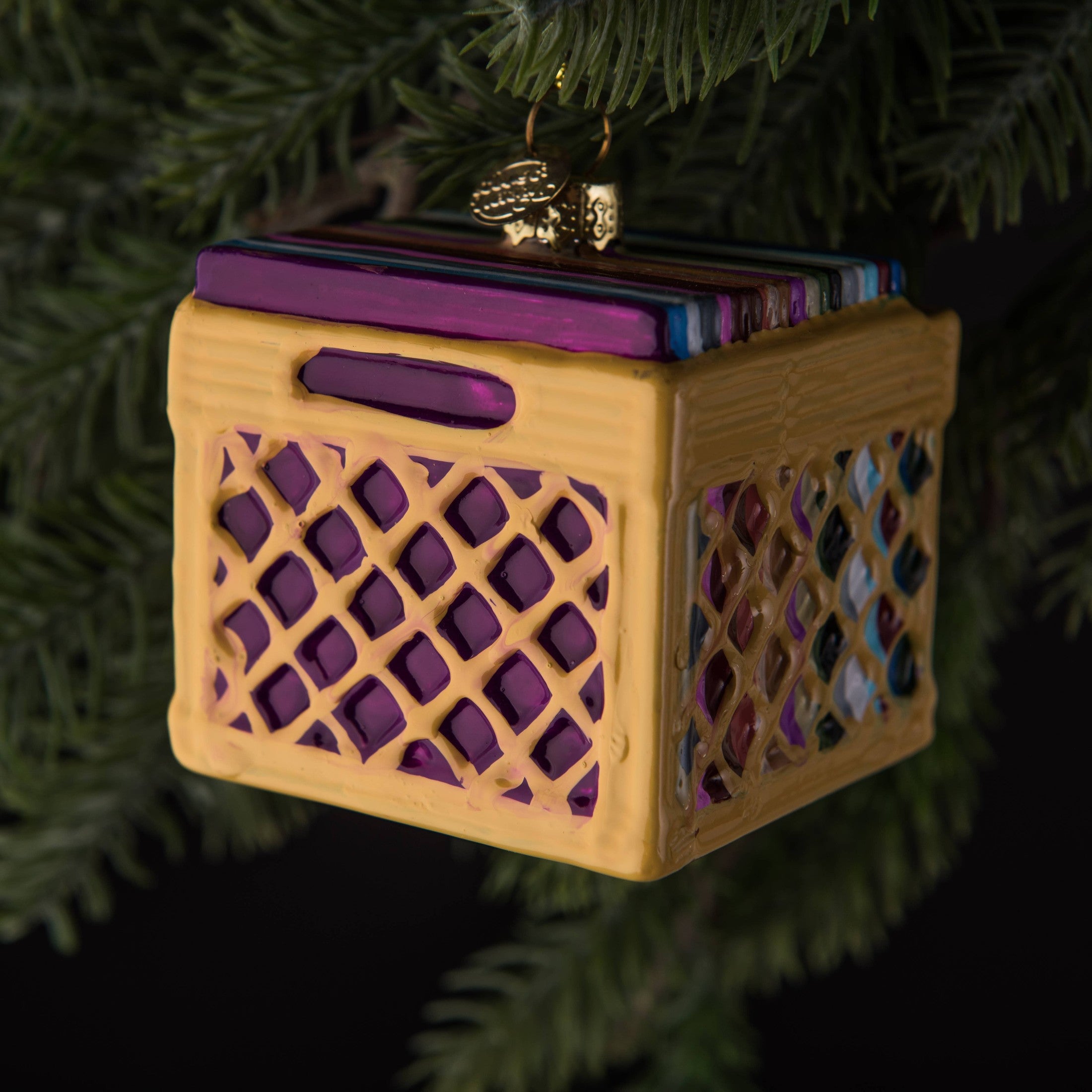 Record Crate Holiday Ornament Christmas Decor Ornament