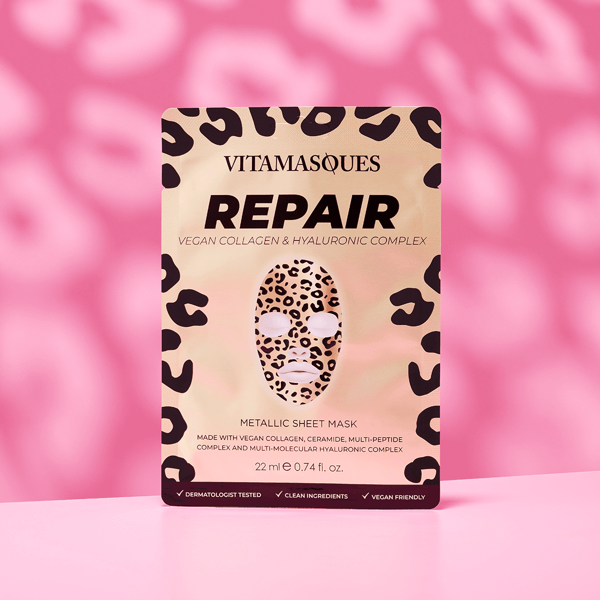 Repair Vegan Collagen & Gold Metallic Face Sheet Mask Skin + Body