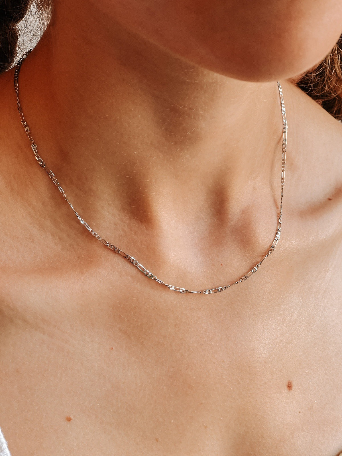 Rhodium Filled Layering Chains Necklaces