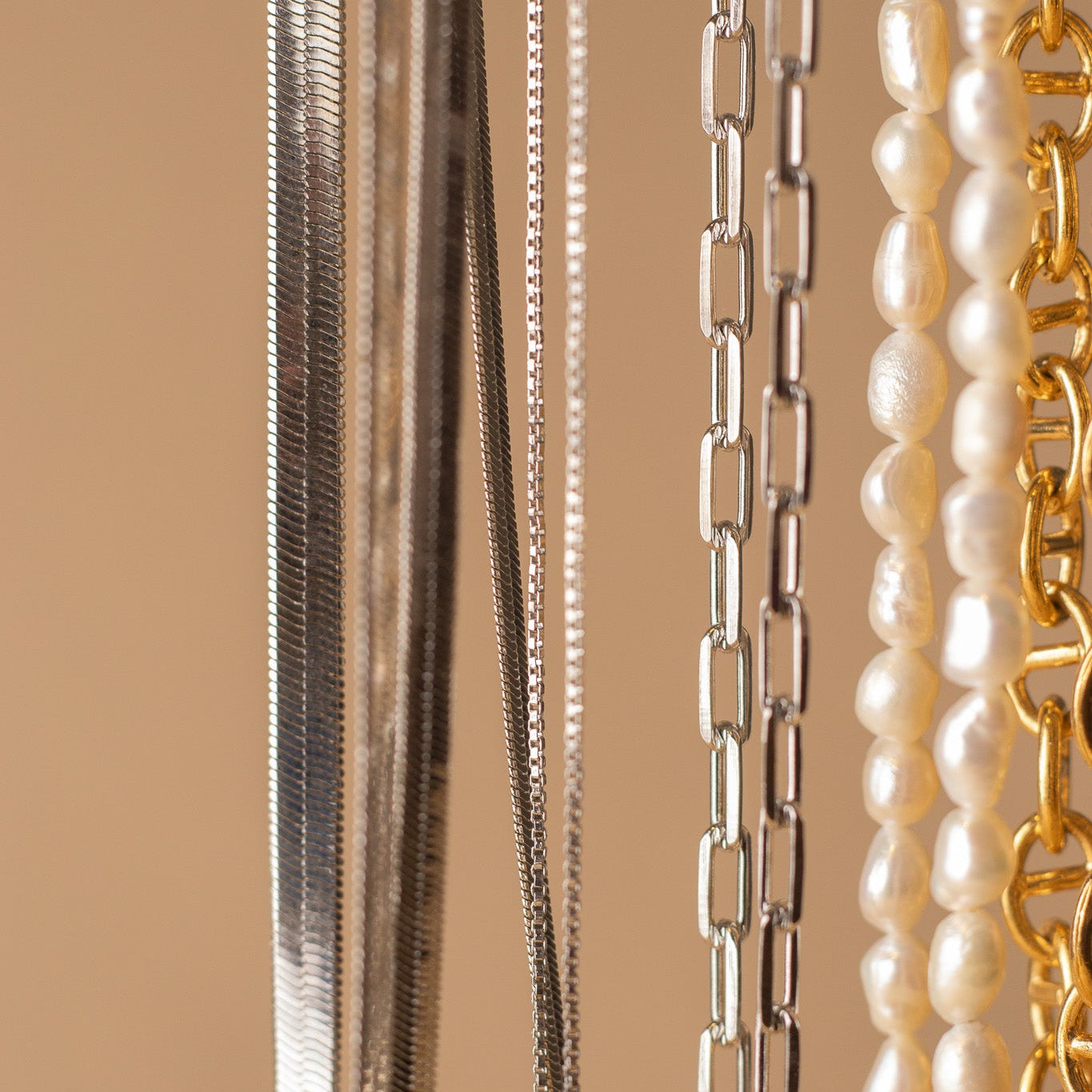 Rhodium Filled Paperclip Chain Necklaces