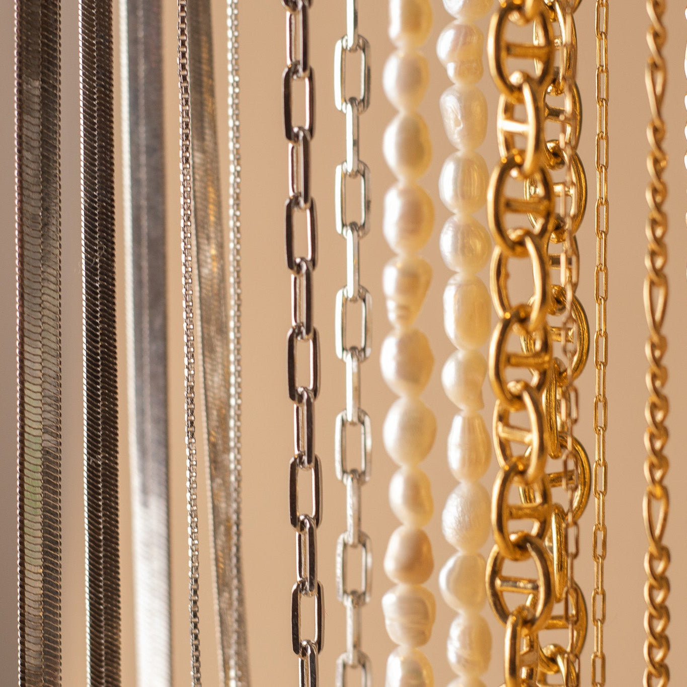 Rhodium Filled Petite Paperclip Chain Necklaces