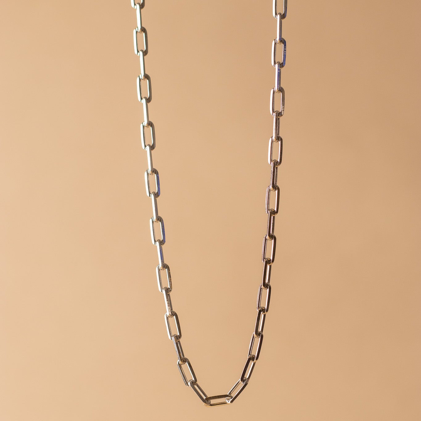 Rhodium Filled Petite Paperclip Chain Necklaces