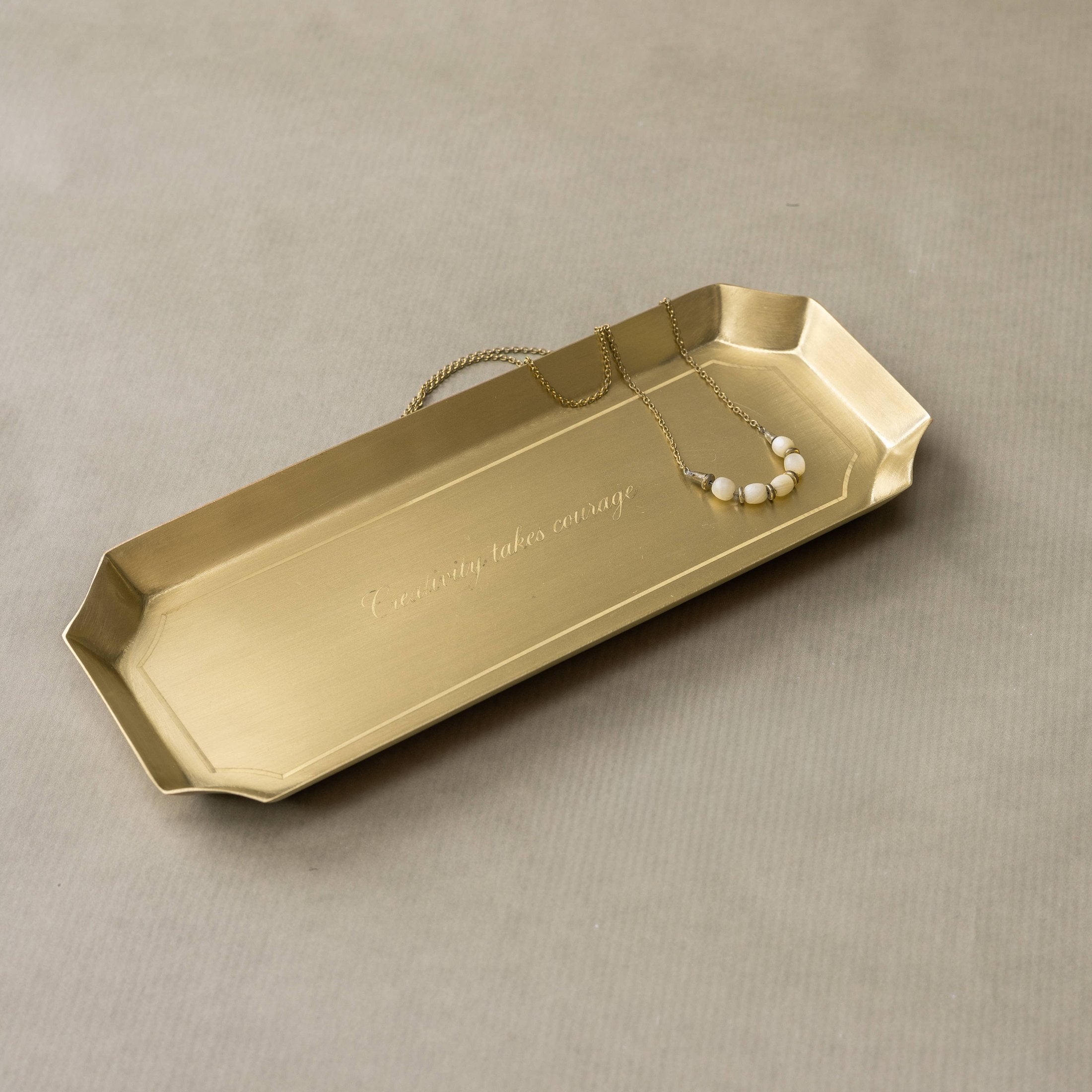 Roomytown Inc - Brass Tray - Creativity takes Courage 