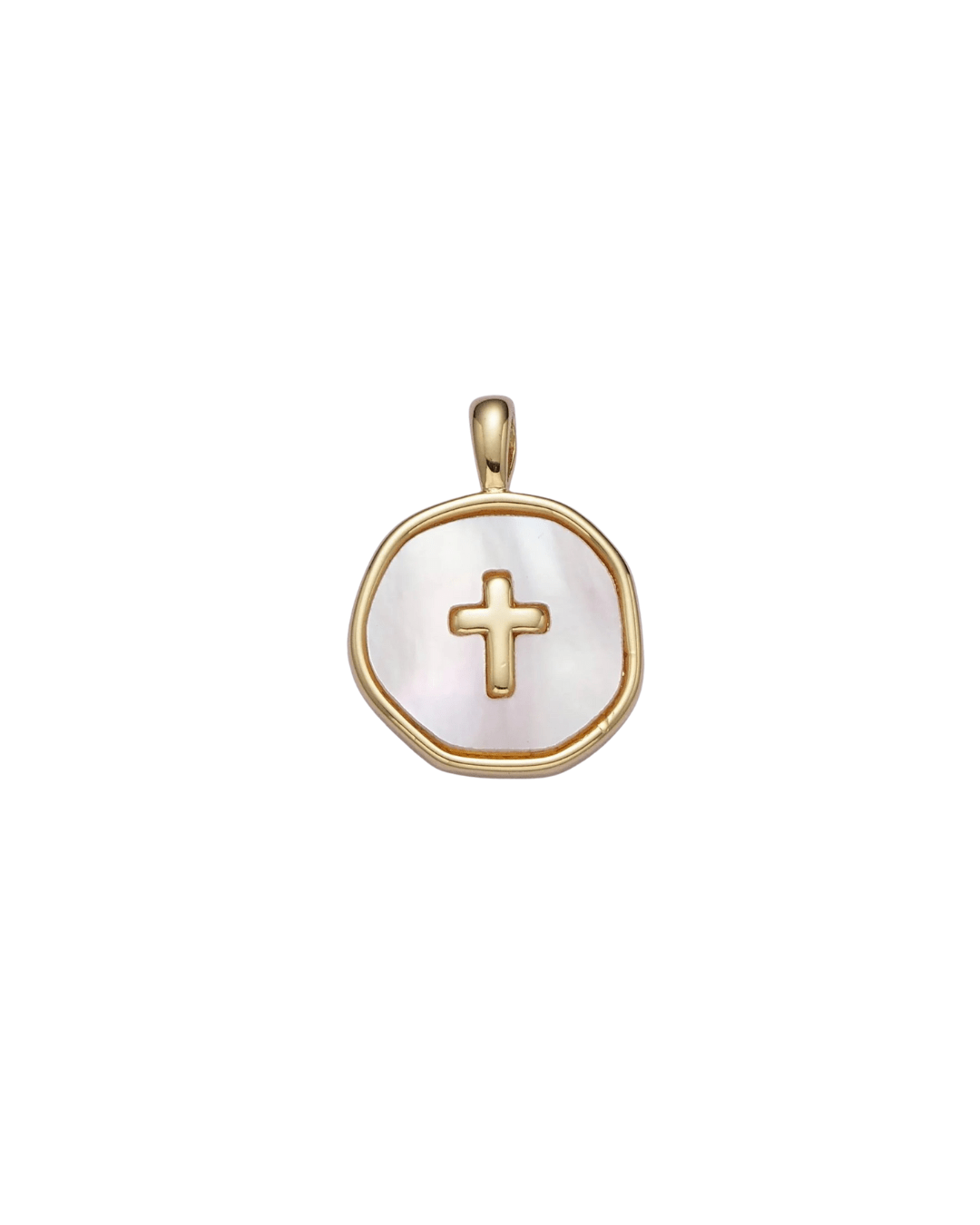 Round Pearl Cross Charm Charms