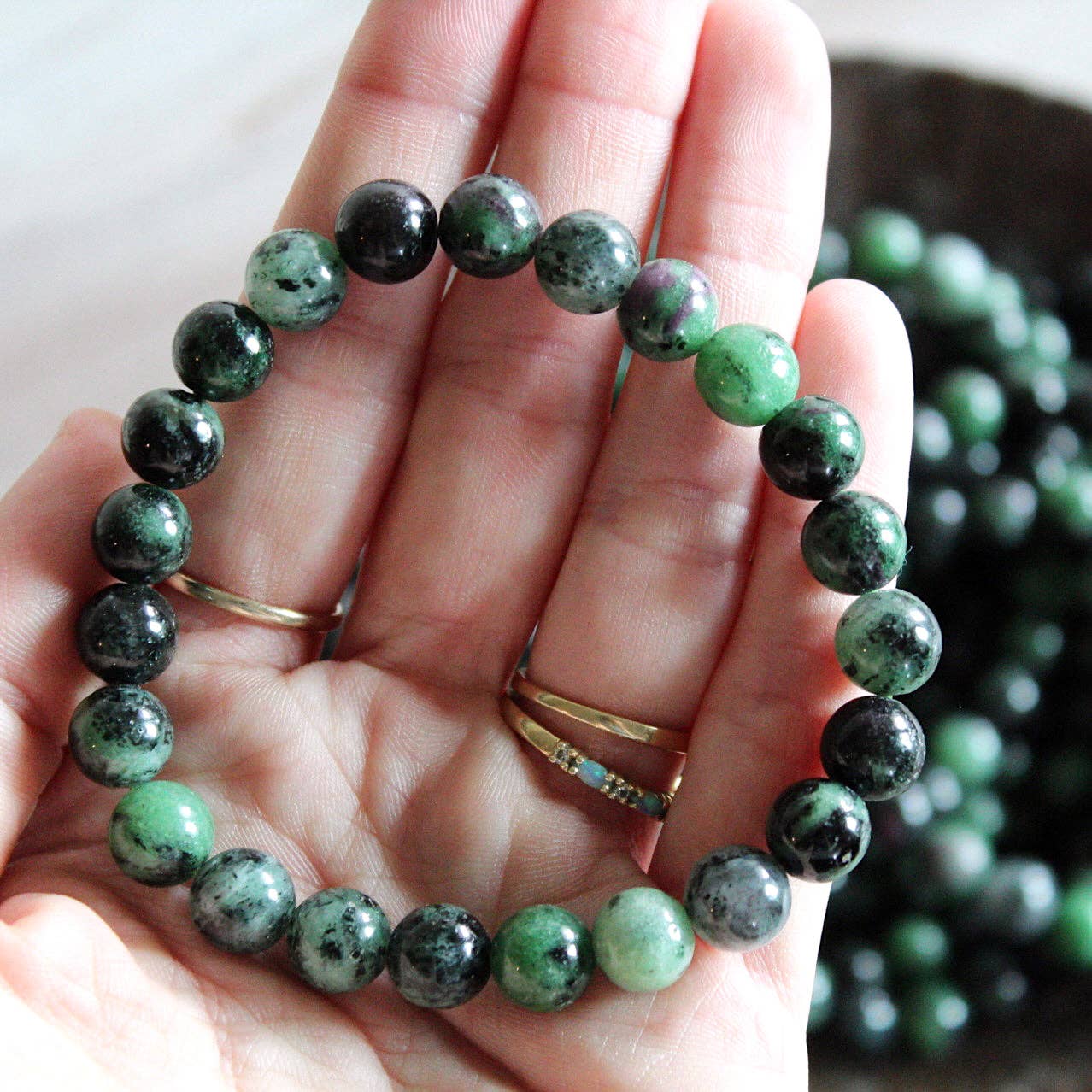 Ruby Zoisite Bracelet Bracelets + Anklets