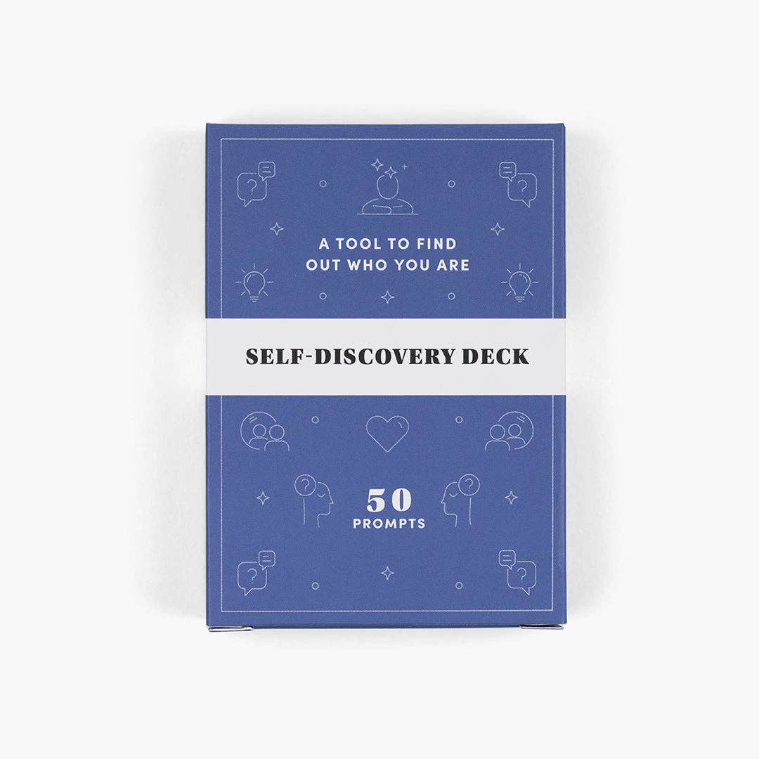 Self-Discovery Deck - 50 Daily Prompts for Personal Growth Games + Playing Cards