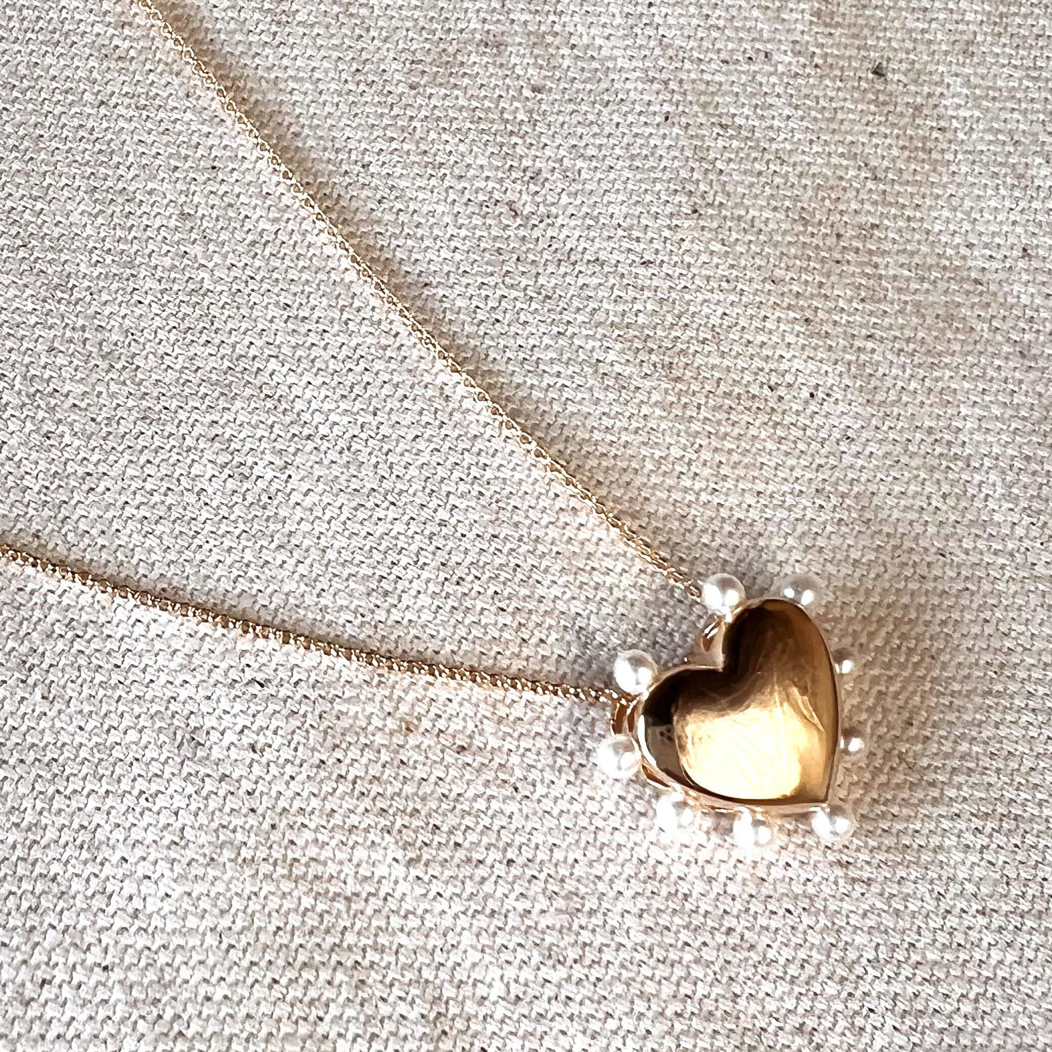 Sienna Heart With Pearls Necklace 