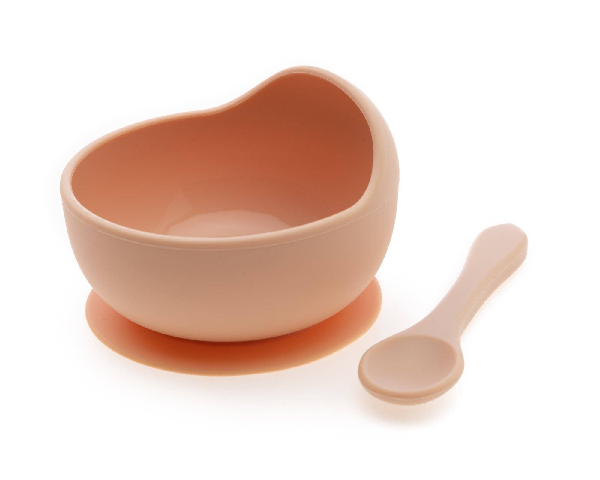 Silicone Suction Bowl and Spoon Set - Nude Babies + Kids