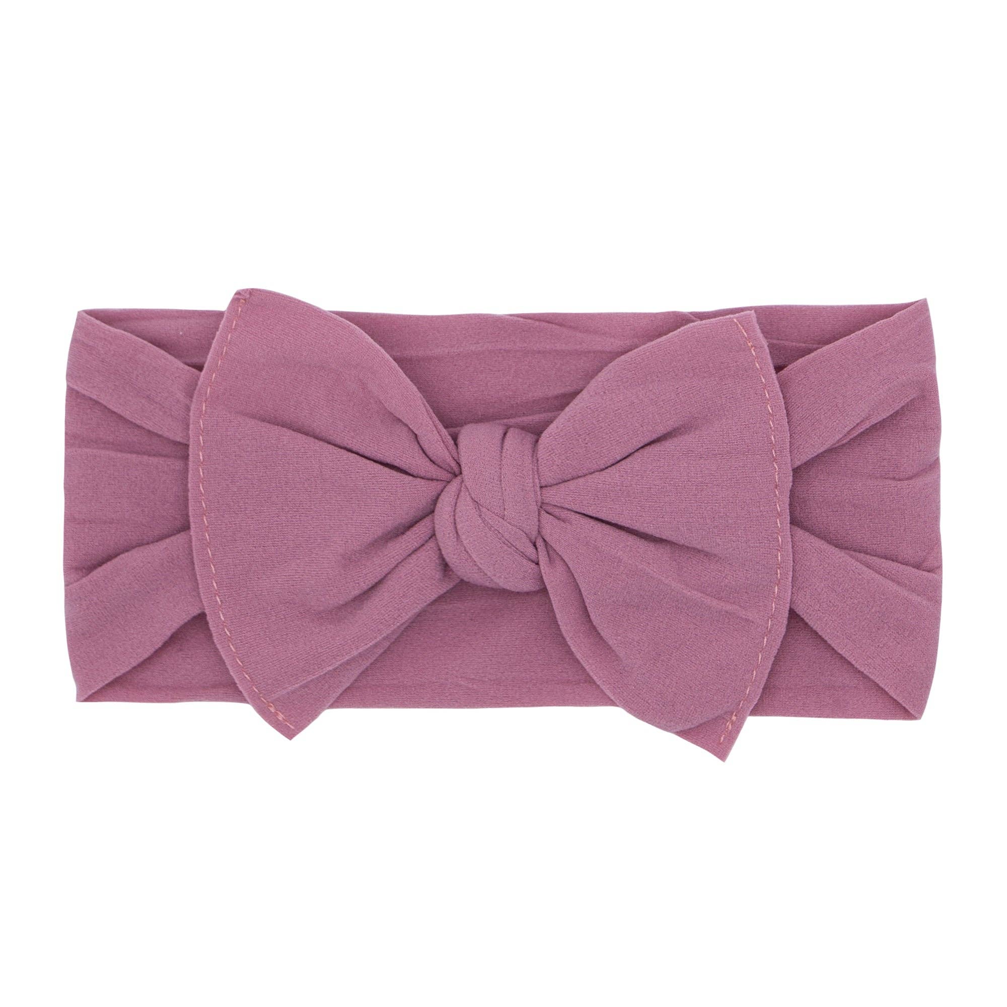 Soft Nylon Baby Headband: Mauve Babies + Kids