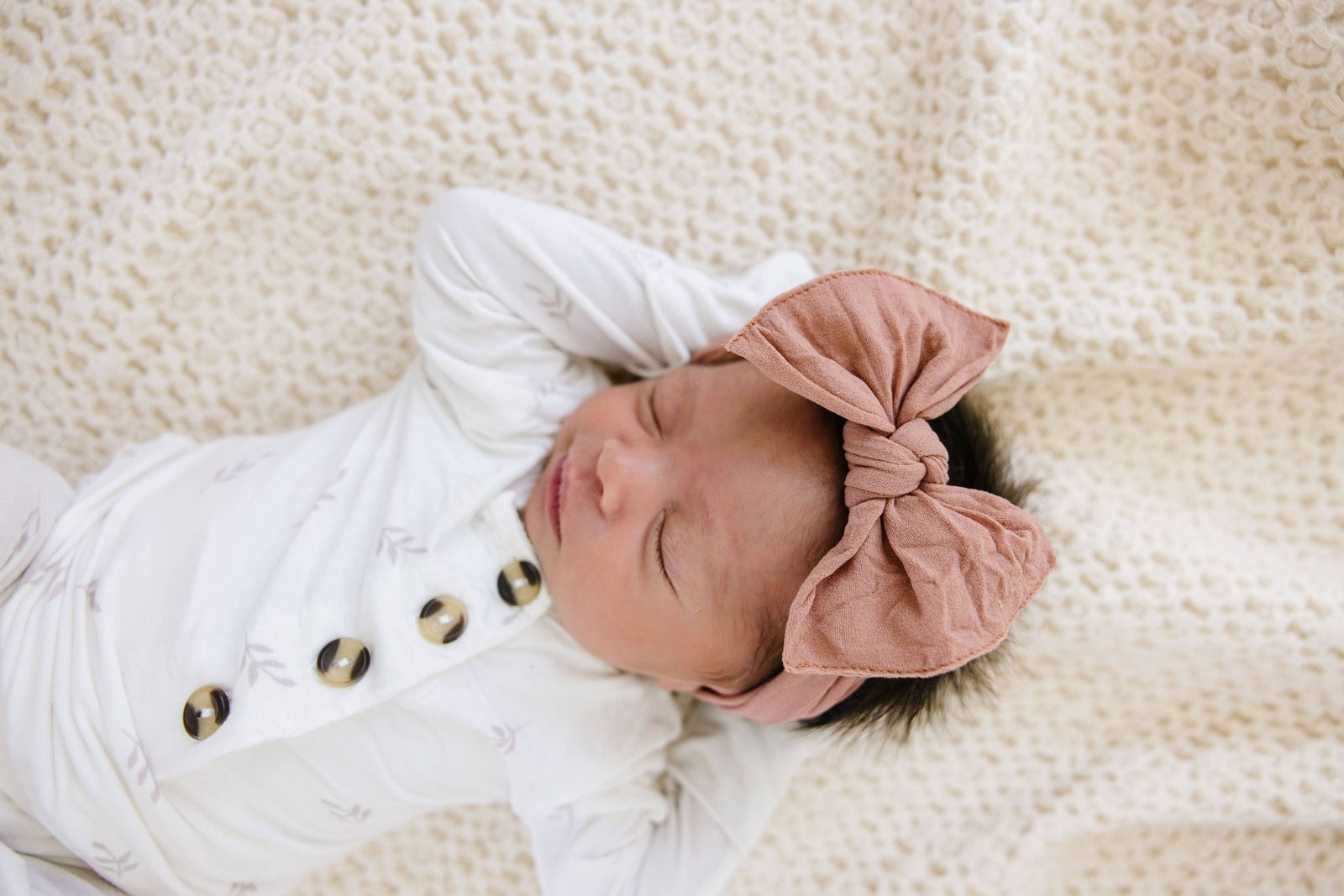 Soft Nylon Baby Headband: Rose Gold Babies + Kids