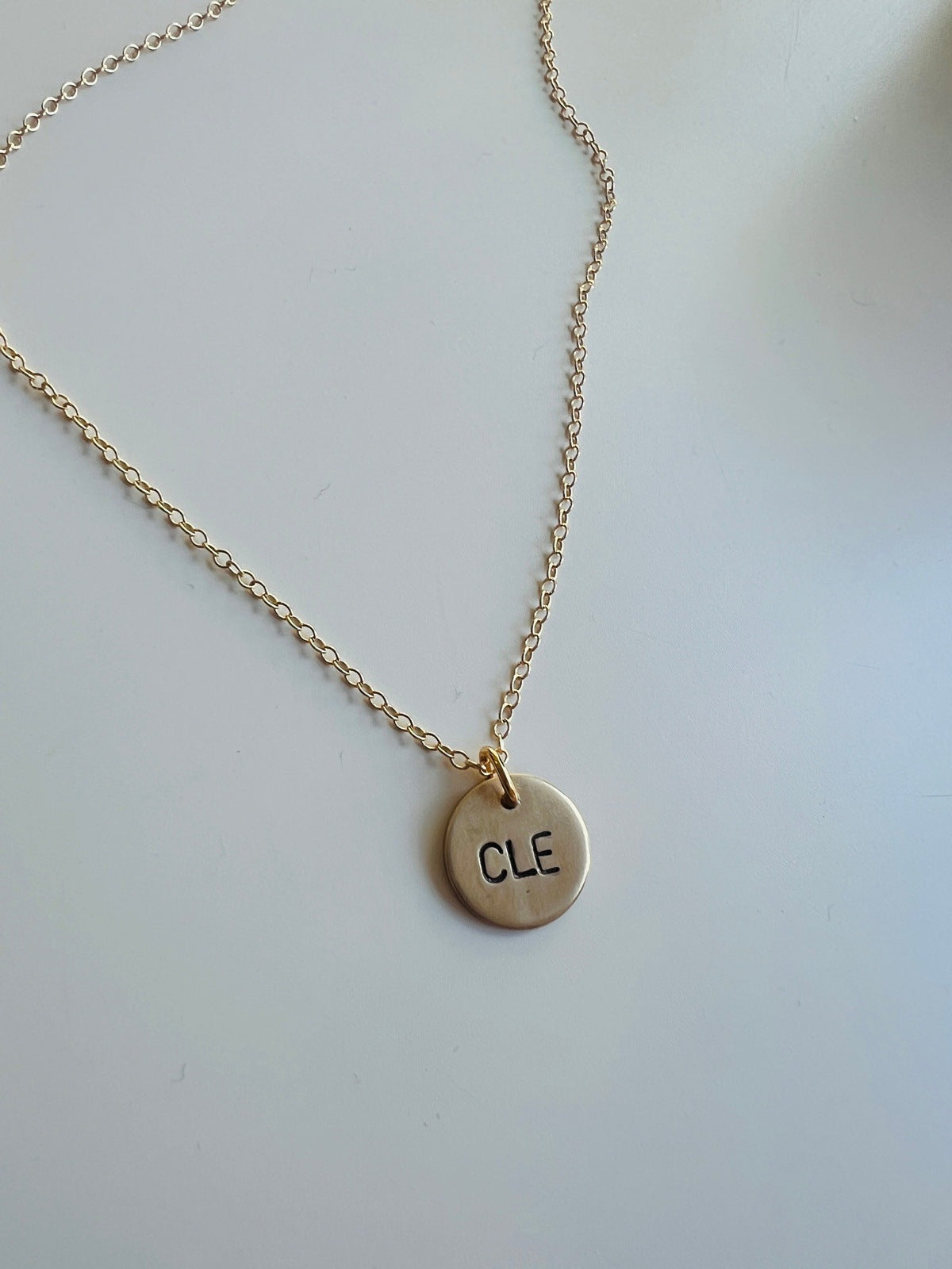 Stamped CLE Tag Necklaces