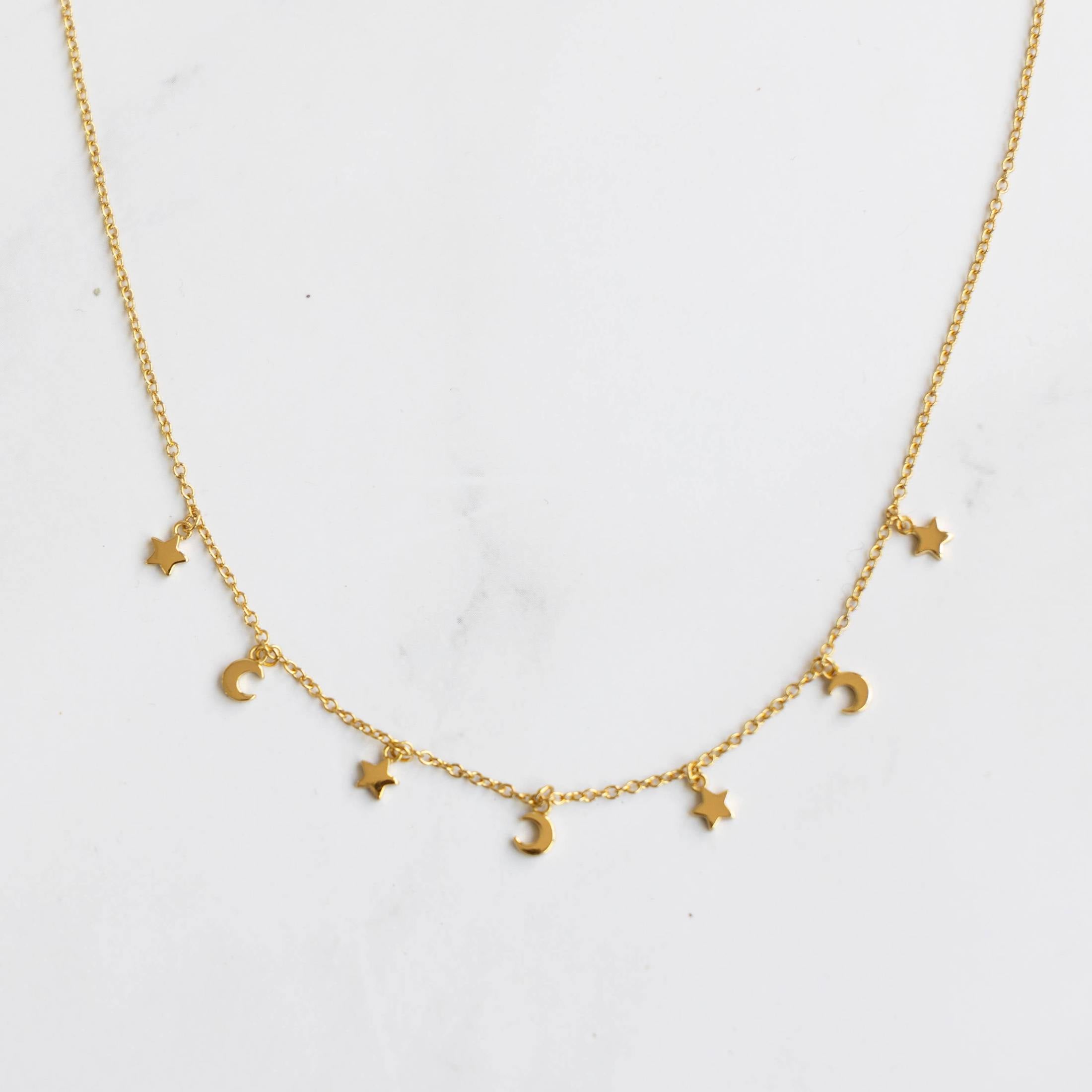 Star and moon choker necklace Clearance