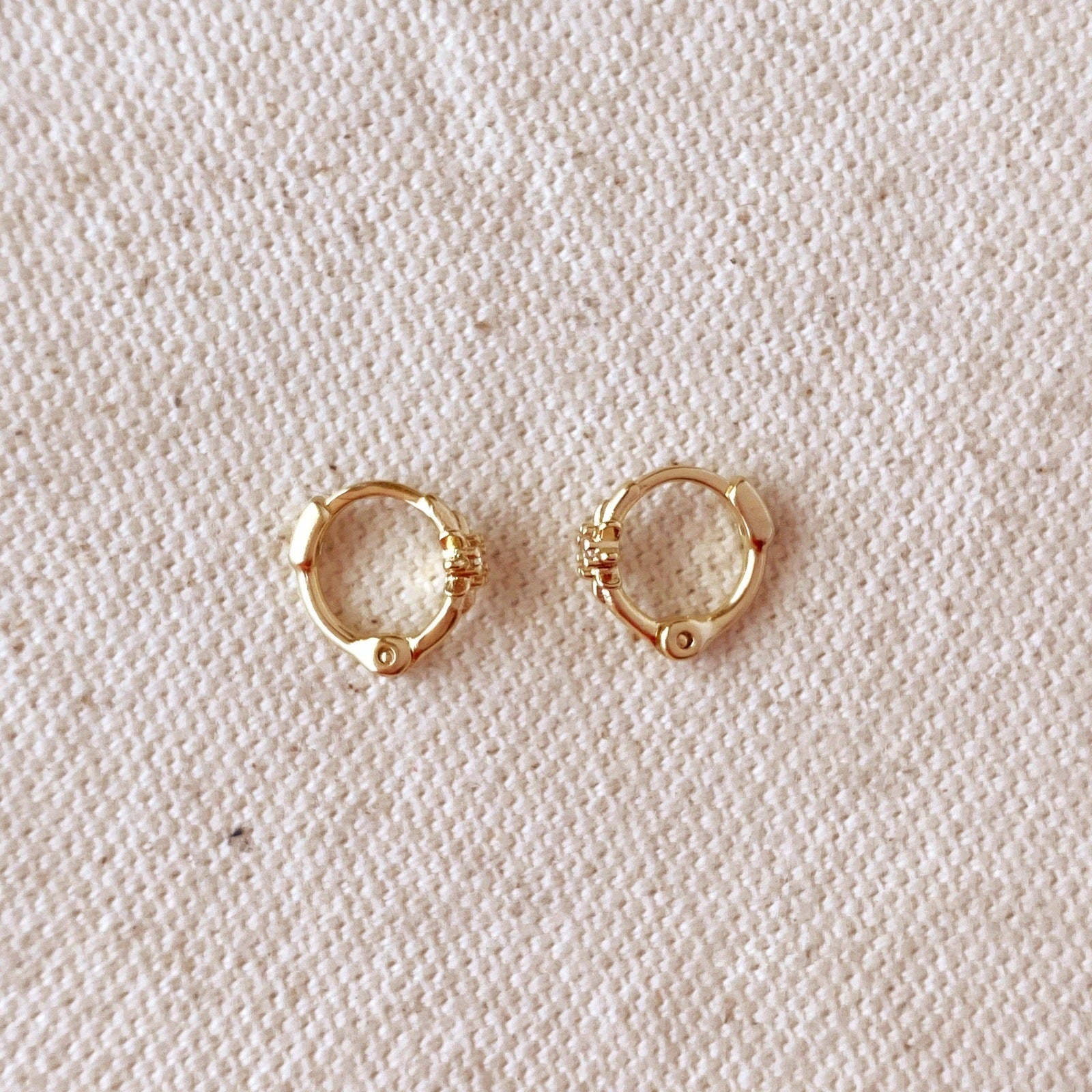 Starburst Mini Huggie Hoop Earrings-18k Gold Filled Earrings