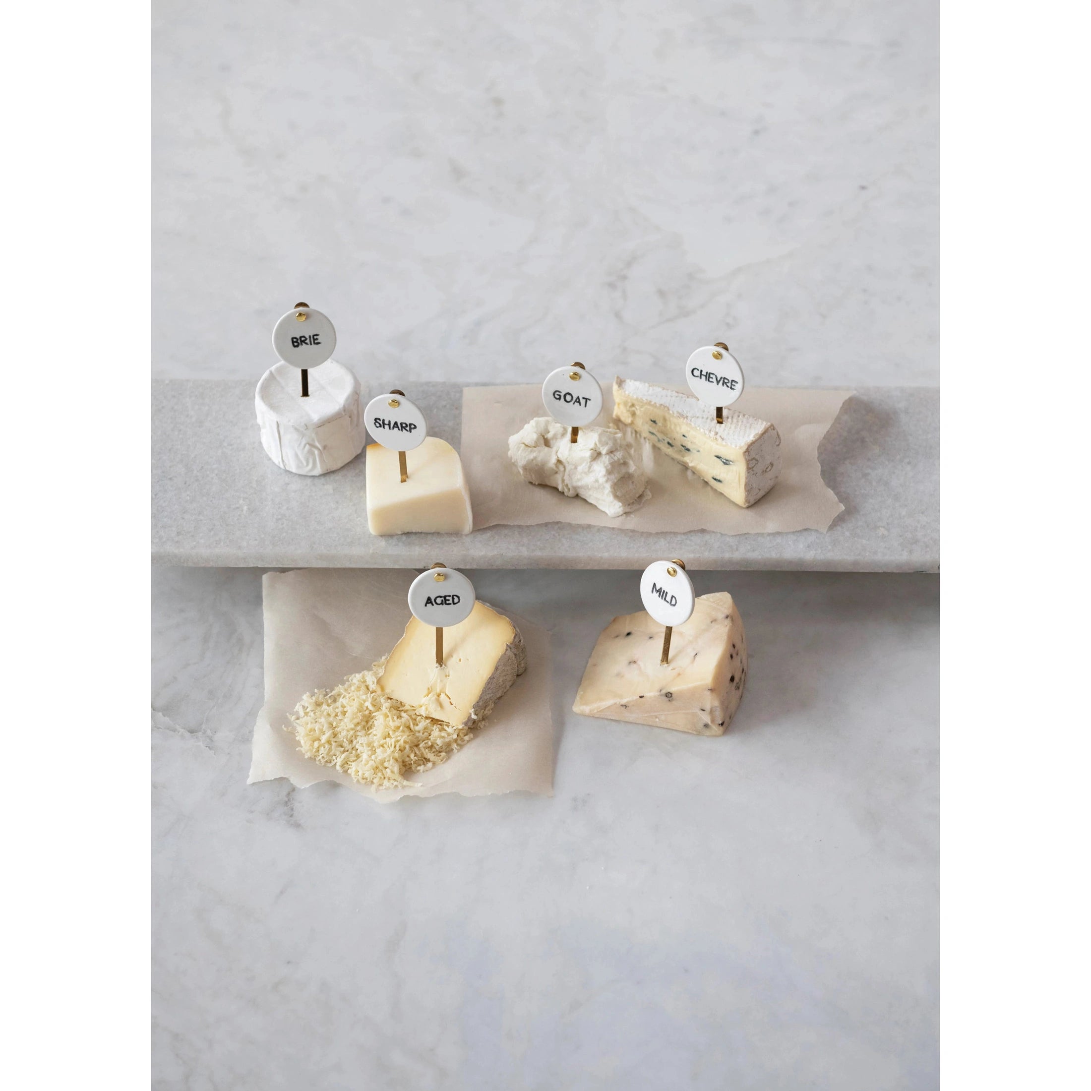 Stoneware and Stainless Steel Cheese Markers Kitchen + Drinkware