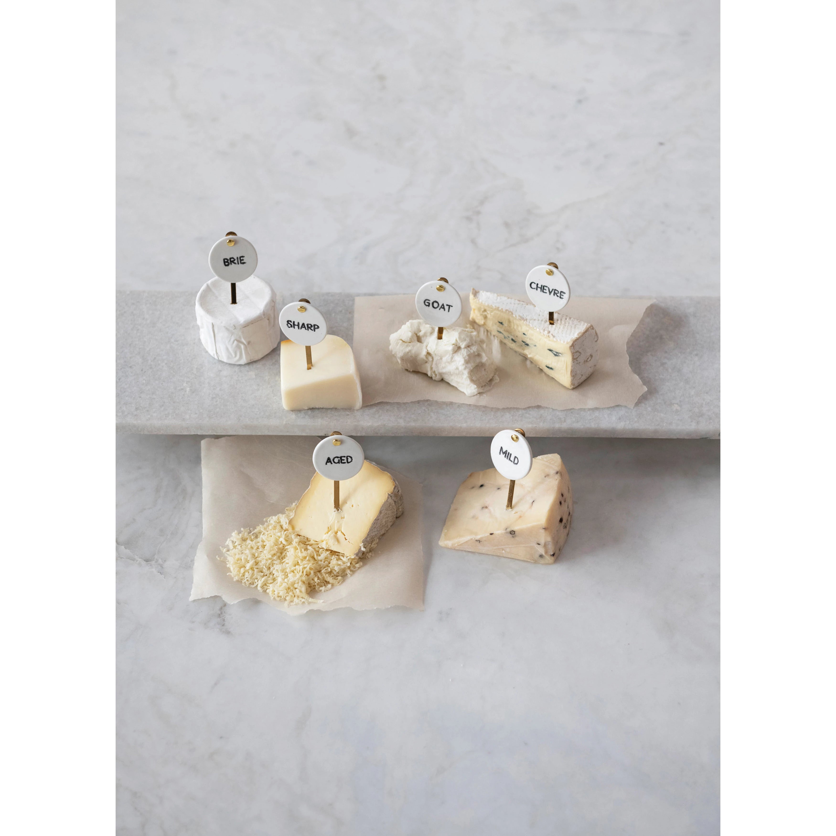 Stoneware and Stainless Steel Cheese Markers Kitchen + Drinkware