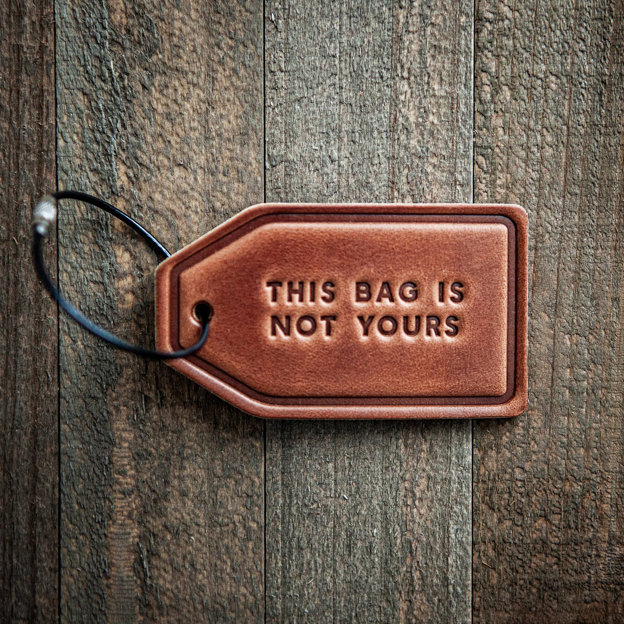 Sugarhouse Leather - This Bag Is Not Yours Leather Luggage Tag 
