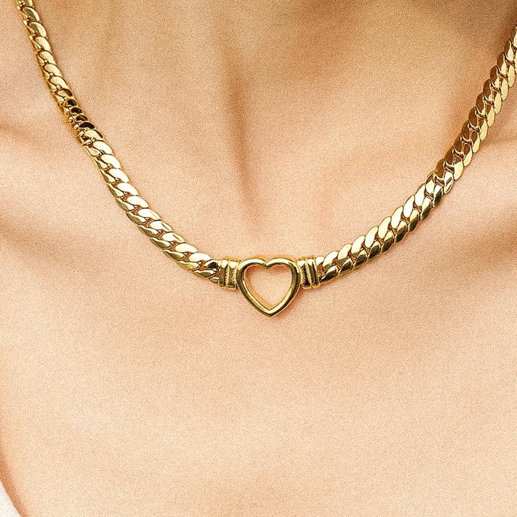 Tessa Heart Snake Chain Necklace Necklaces